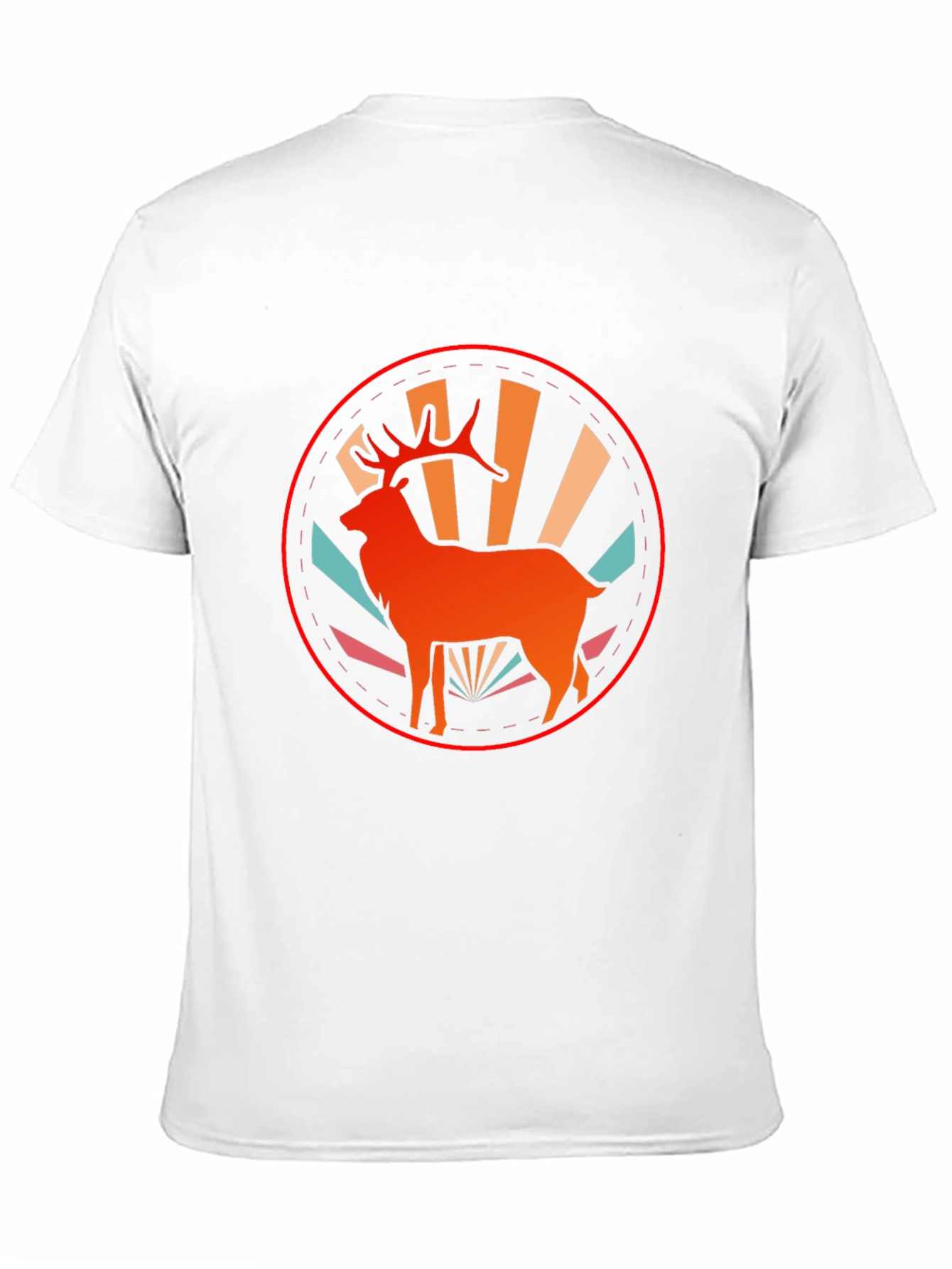 Black Retro Elk Graphic T-Shirt - Vintage Style Deer Tee view 11