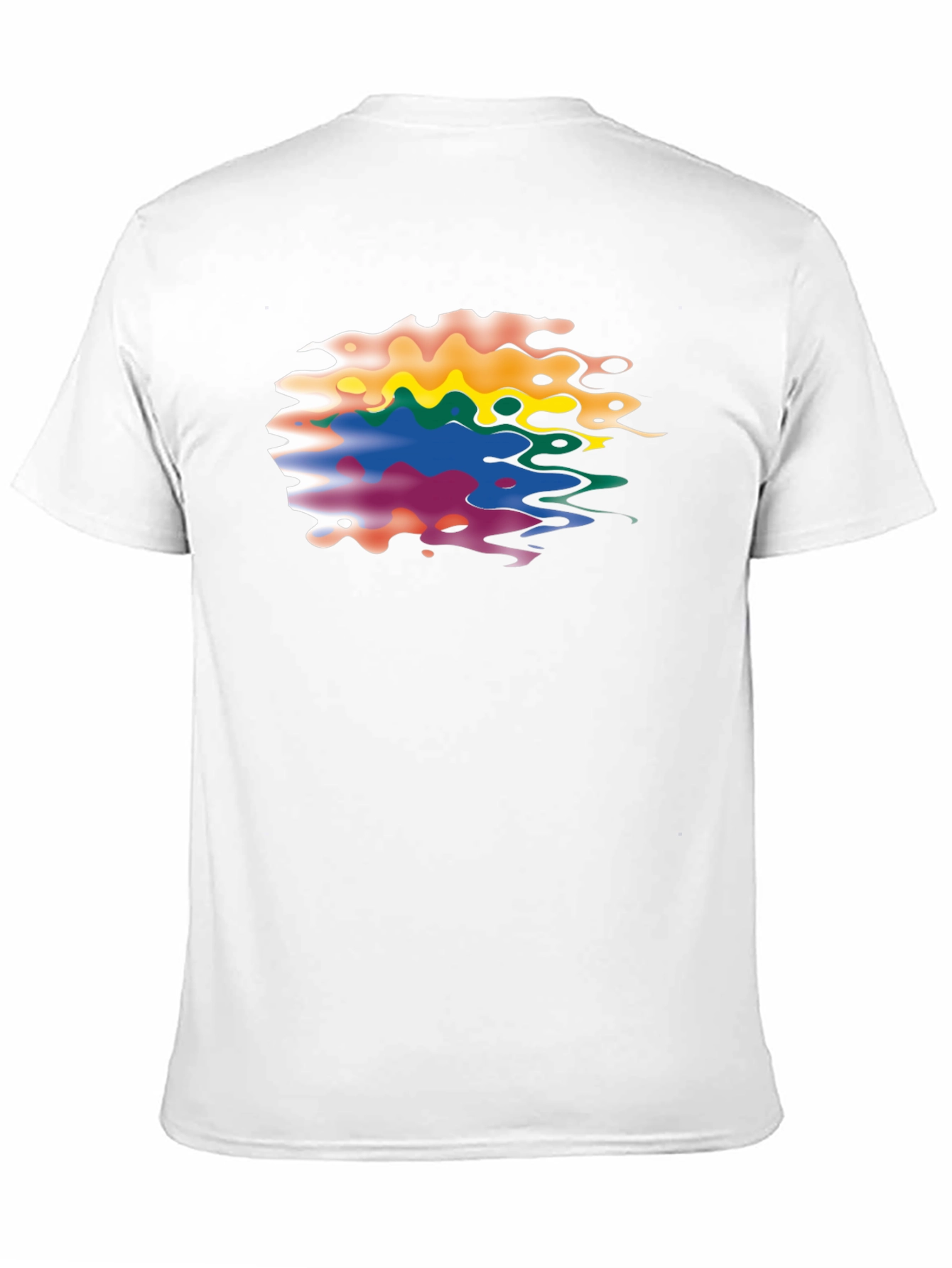 Black Abstract Colorful Graphic Print Black T-Shirt view 11