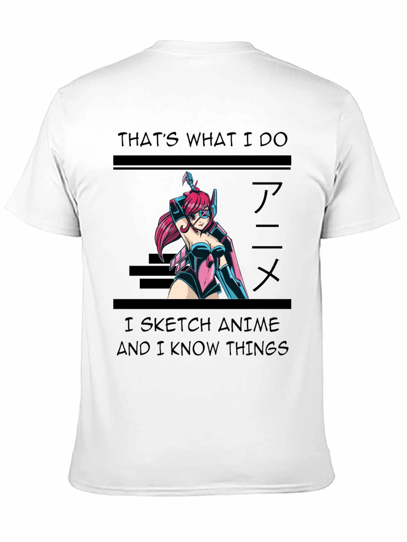 Black Anime Sketch T-Shirt - 'That's What I Do' view 11