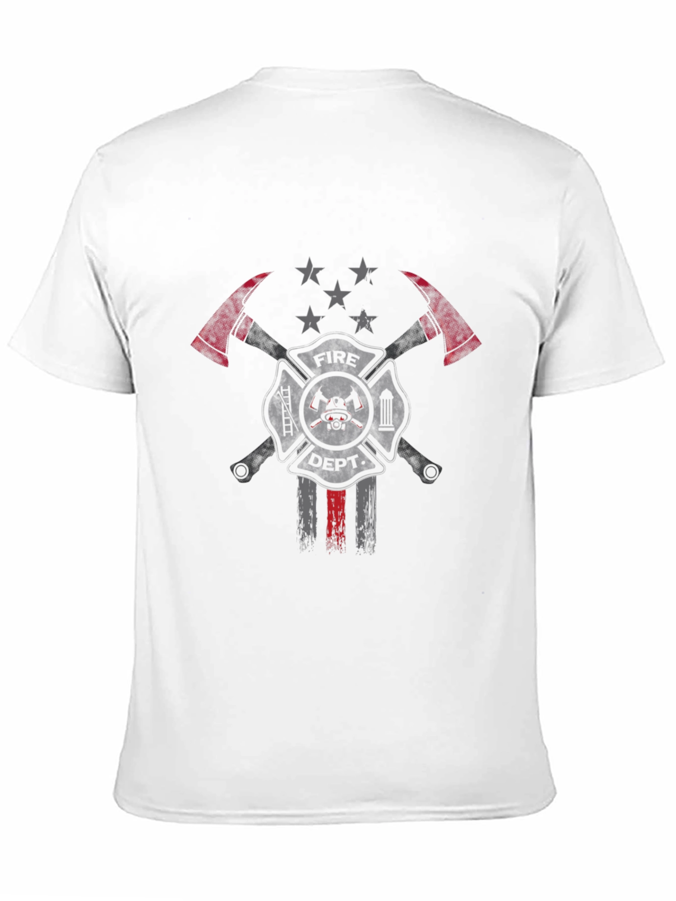 Black Fire Department Maltese Cross Graphic T-Shirt view 11
