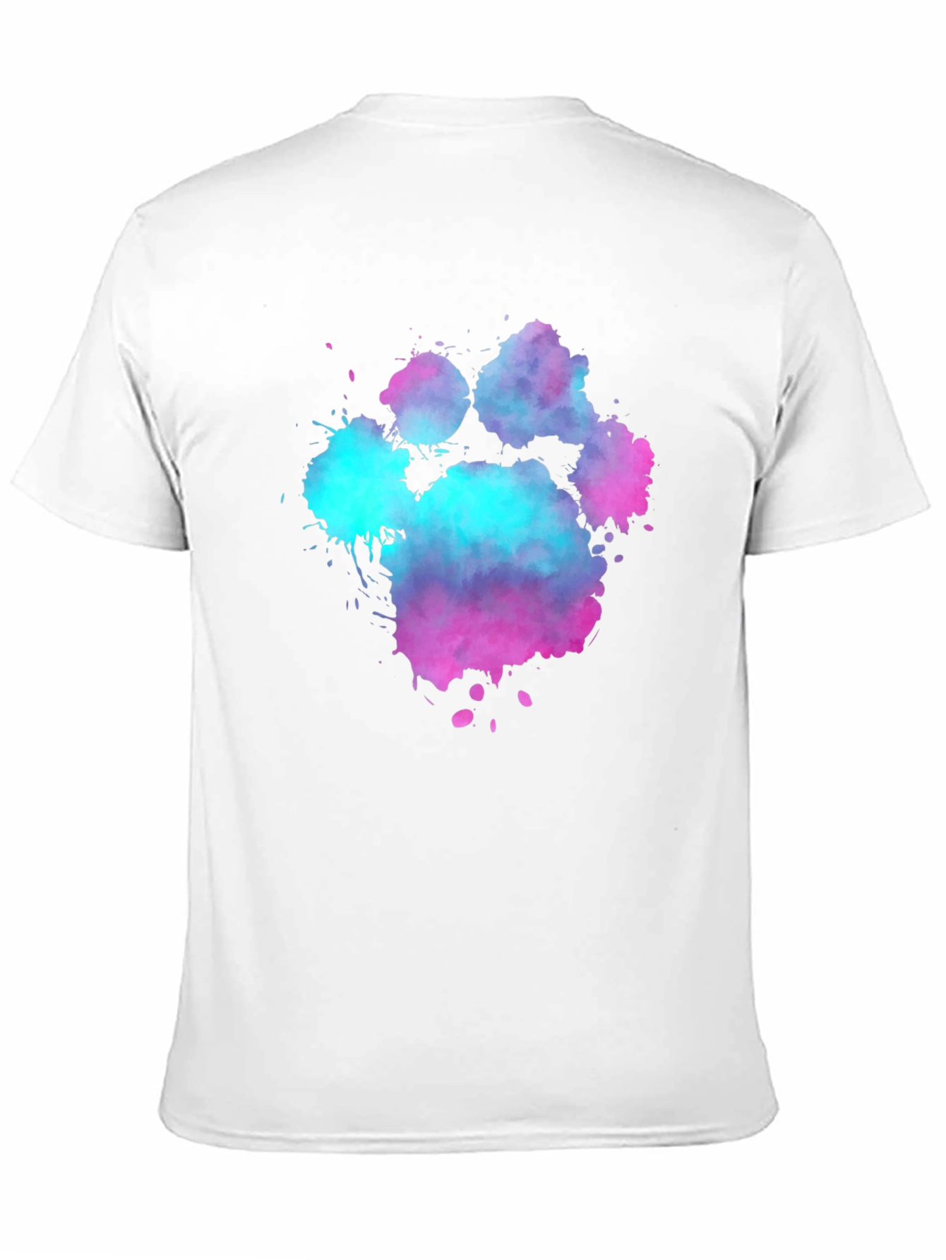 Black Watercolor Paw Print Graphic Tee - Black Cotton Blend view 11