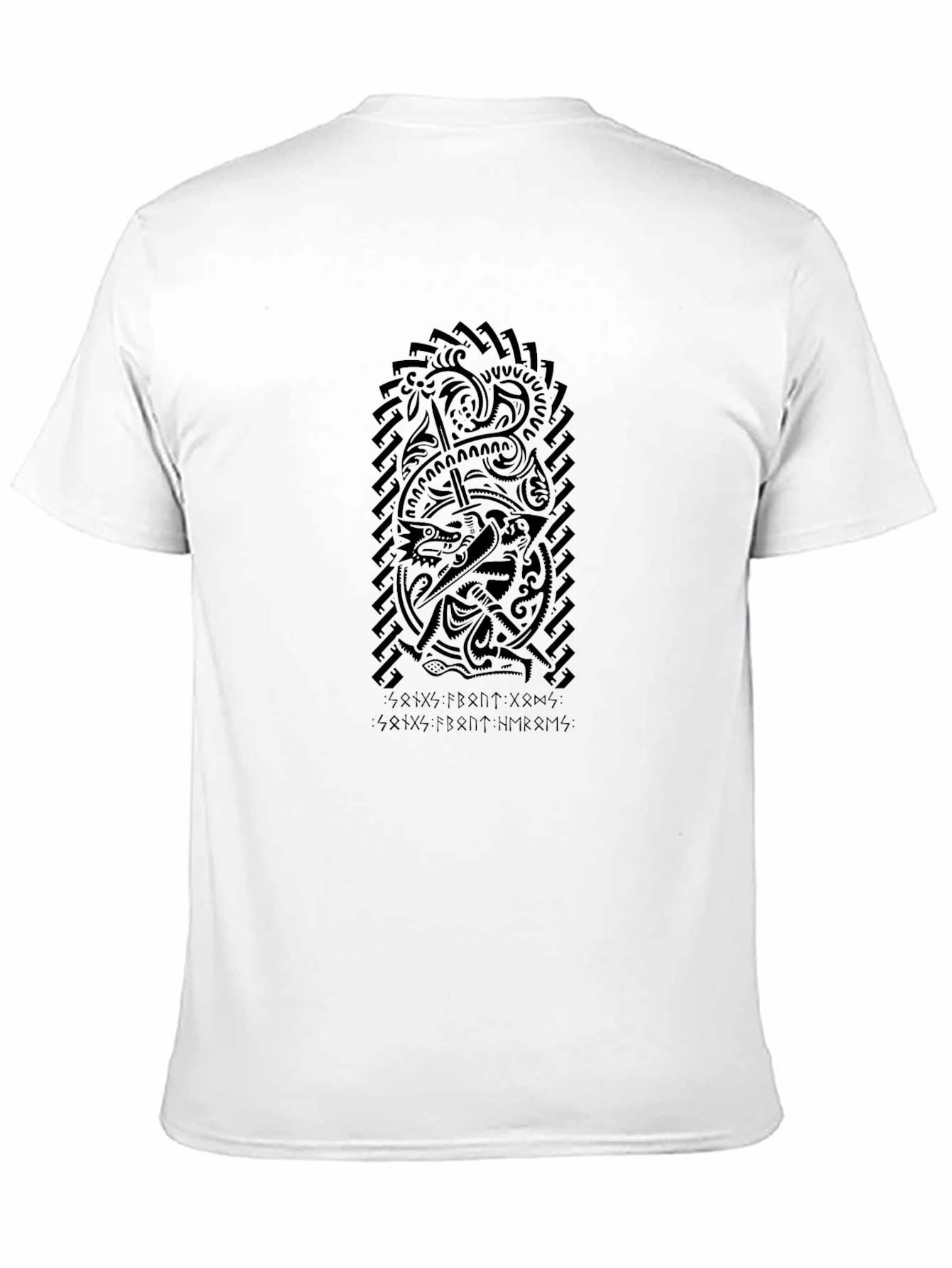 Black Men's Black Viking Art Graphic Tee view 11