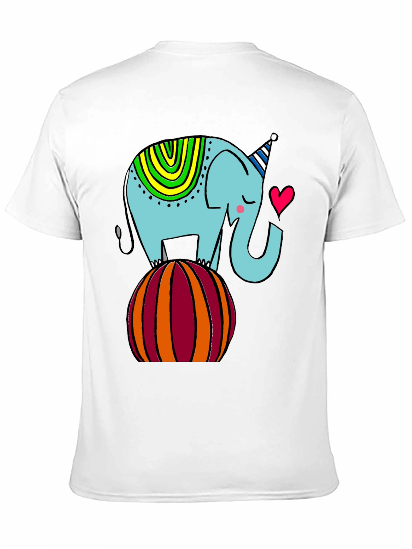 Black Elephant on Ball Graphic Tee - Cute Cartoon Style view 11