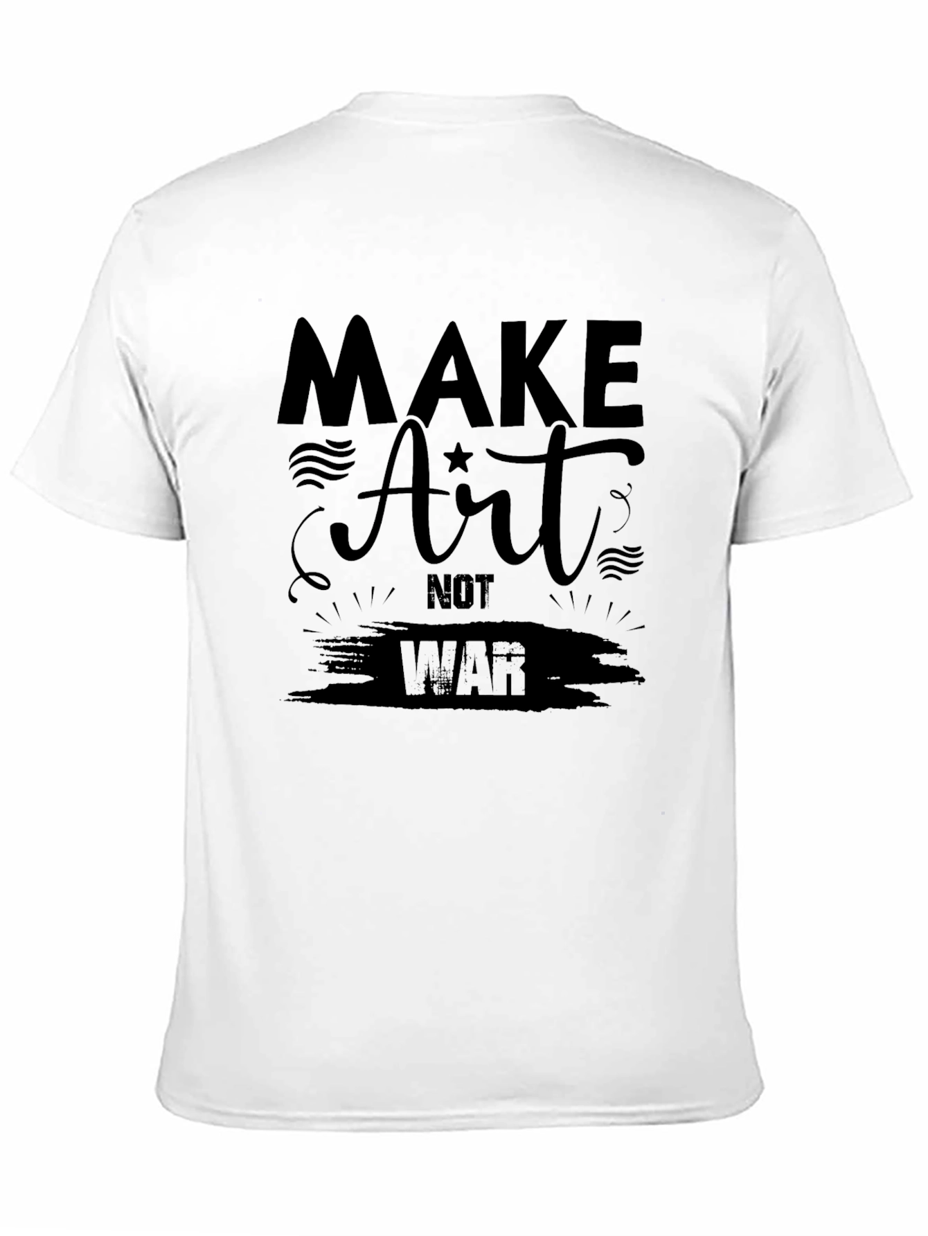 Black Make Art Not War Graphic Tee - Black view 11