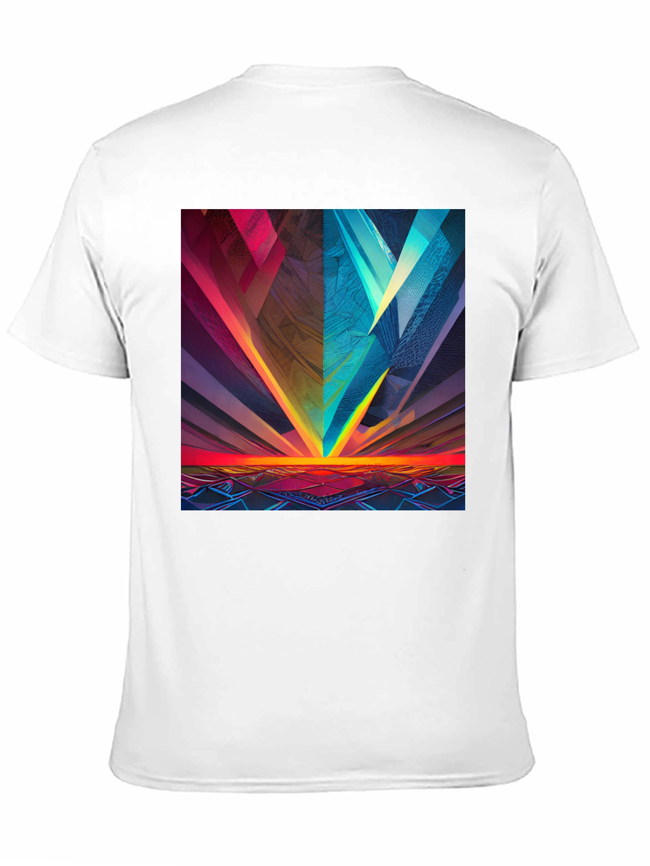 Black Abstract Geometric Graphic Print Black Tee view 11