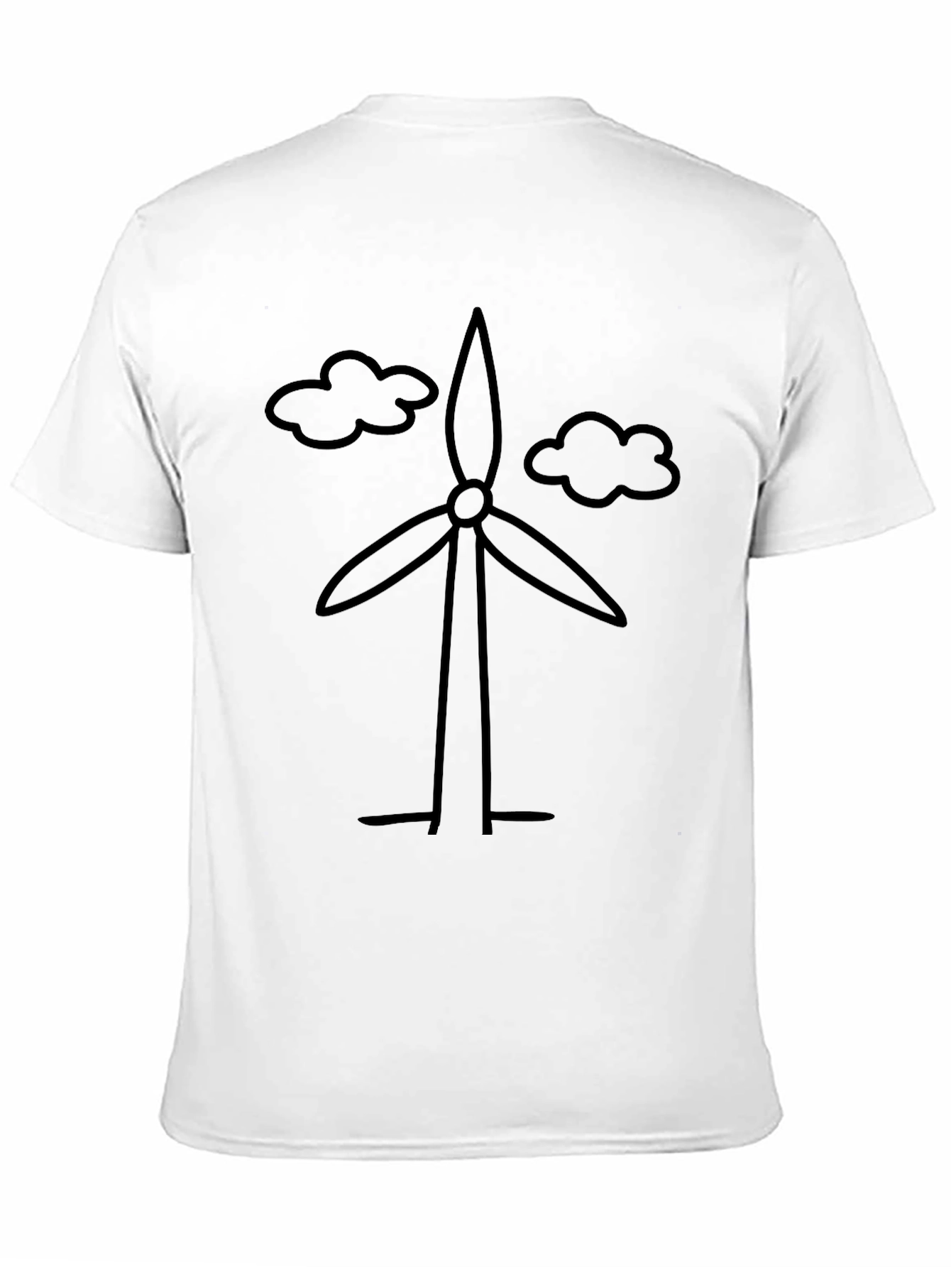 Black Eco-Friendly Wind Turbine Graphic T-Shirt - Black view 11