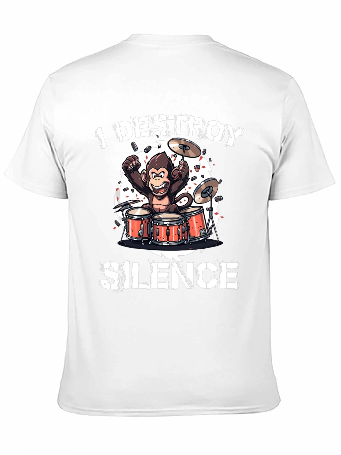 Black I Destroy Silence T-Shirt view 11