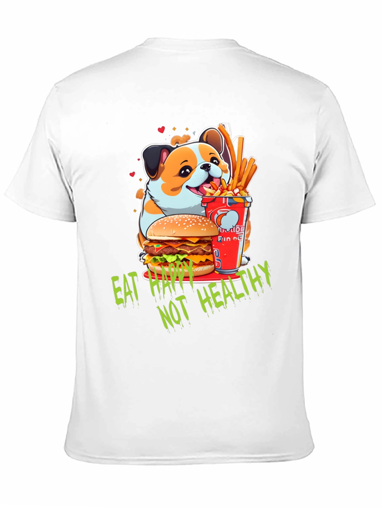 Black Eat Happy Not Healthy T-Shirt view 11