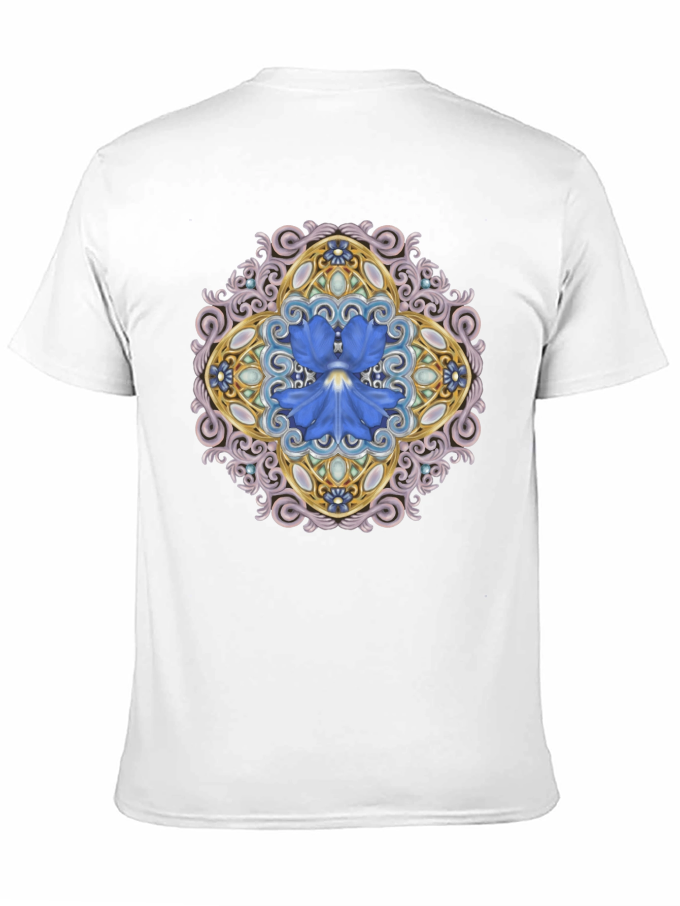 Black Floral Mandala Graphic Black T-Shirt view 11