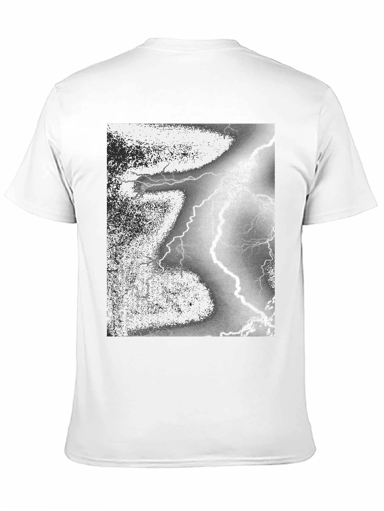 Black Black T-Shirt with Lightning Strike Graphic view 11