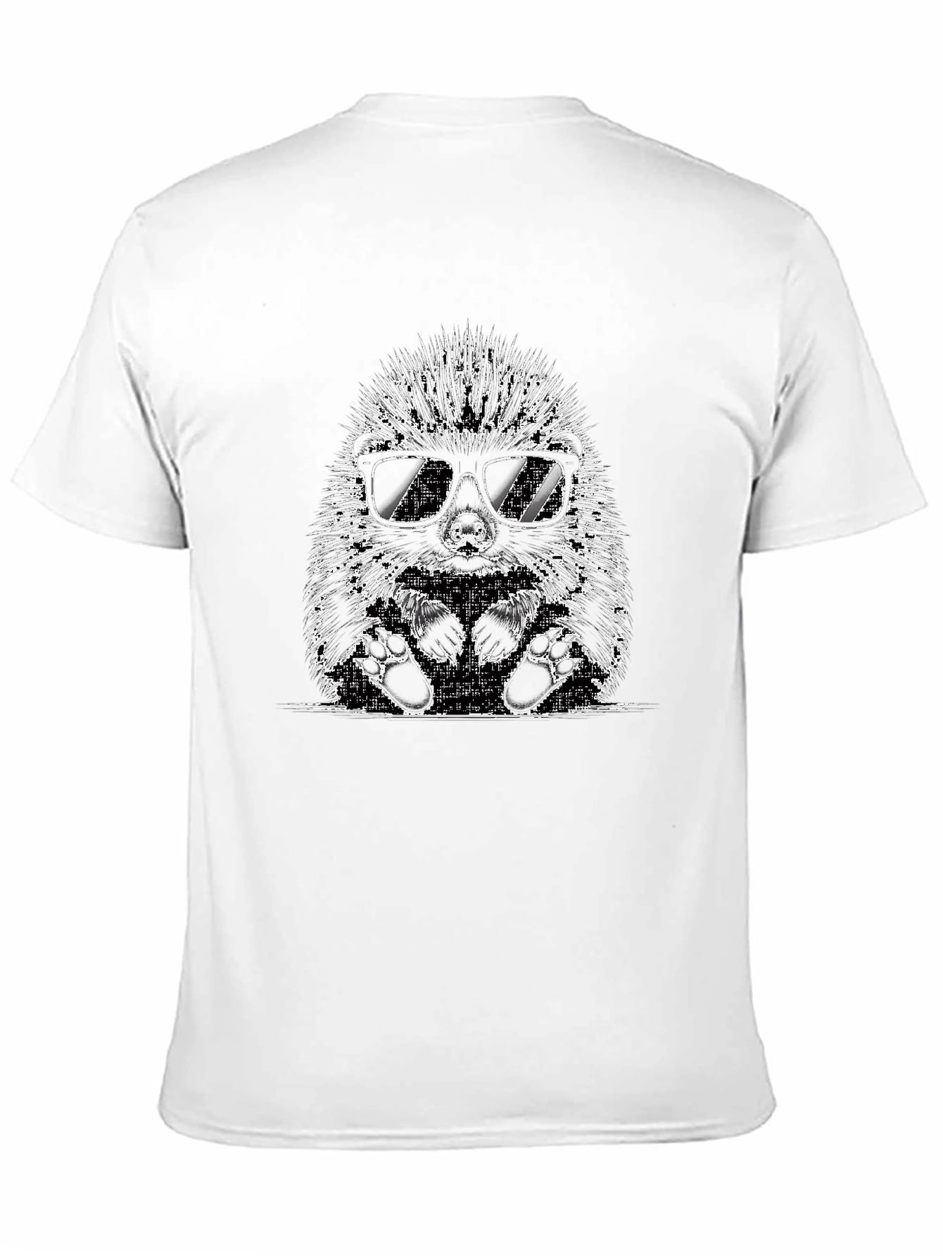 Black Cool Hedgehog Graphic T-Shirt - Black view 11