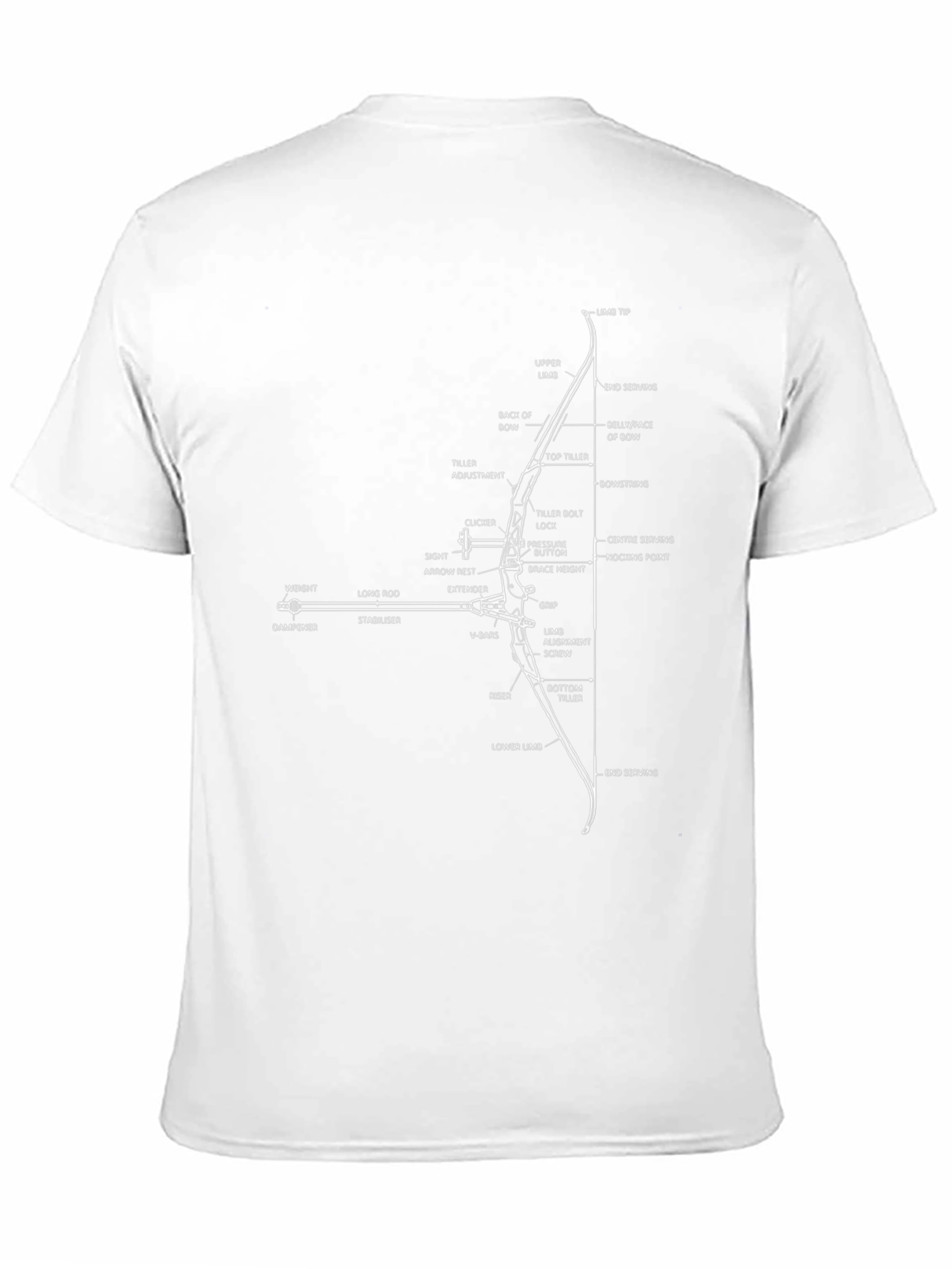 Black Archery Bow Diagram T-Shirt - Black view 11