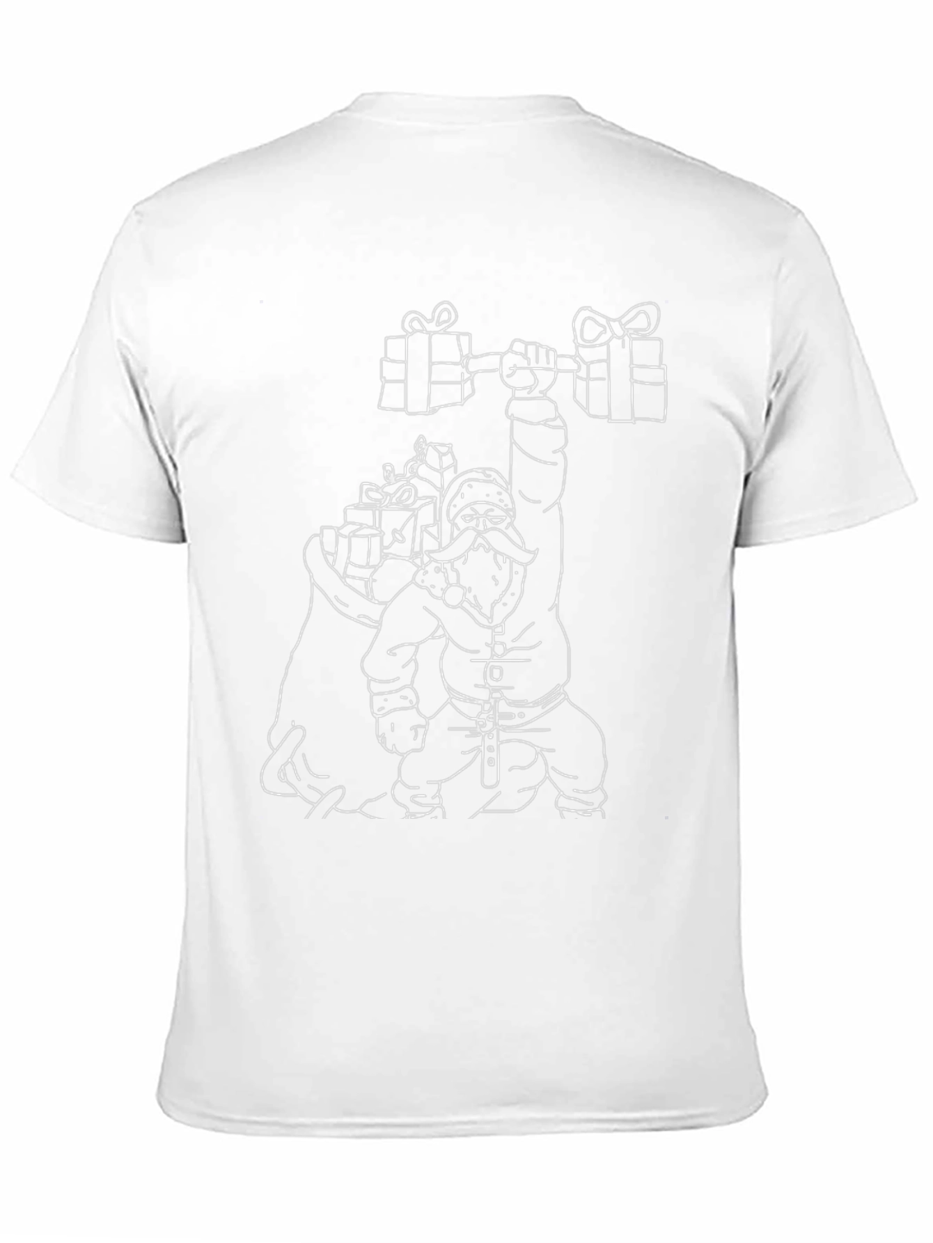 Black Santa Lifting Weights Graphic T-Shirt - Black view 11