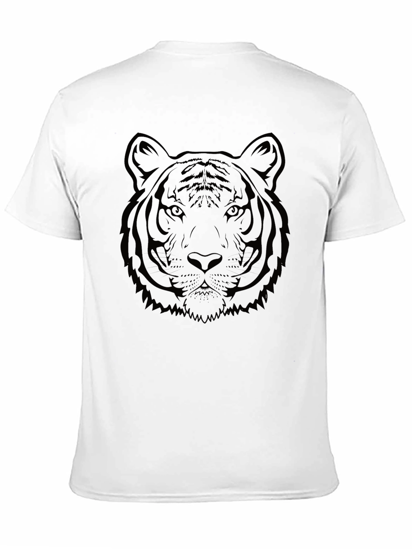 Black Tiger Face Graphic Tee - Black Cotton T-Shirt view 11