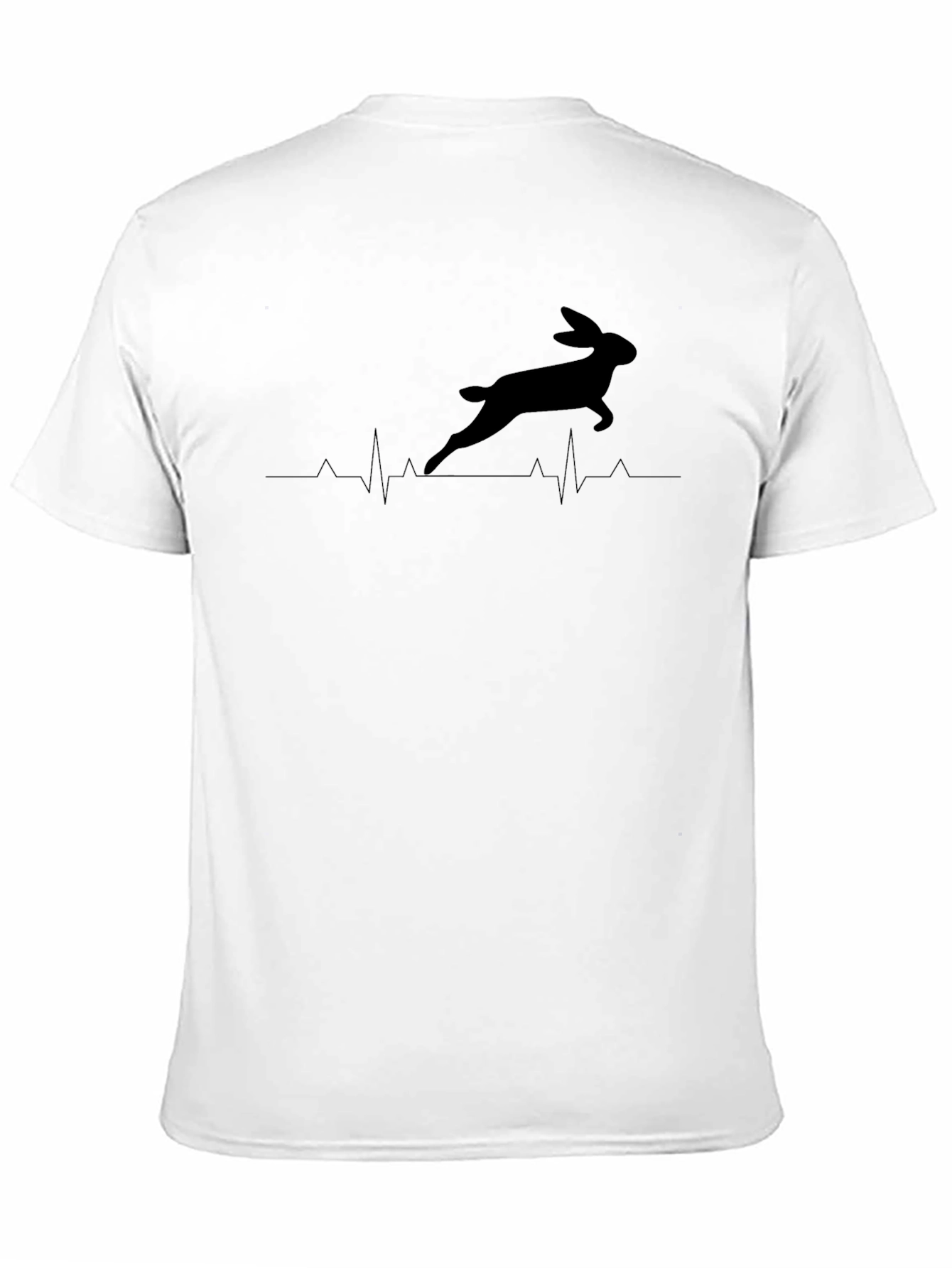 Black Hare Heartbeat T-Shirt - Black Crew Neck view 11