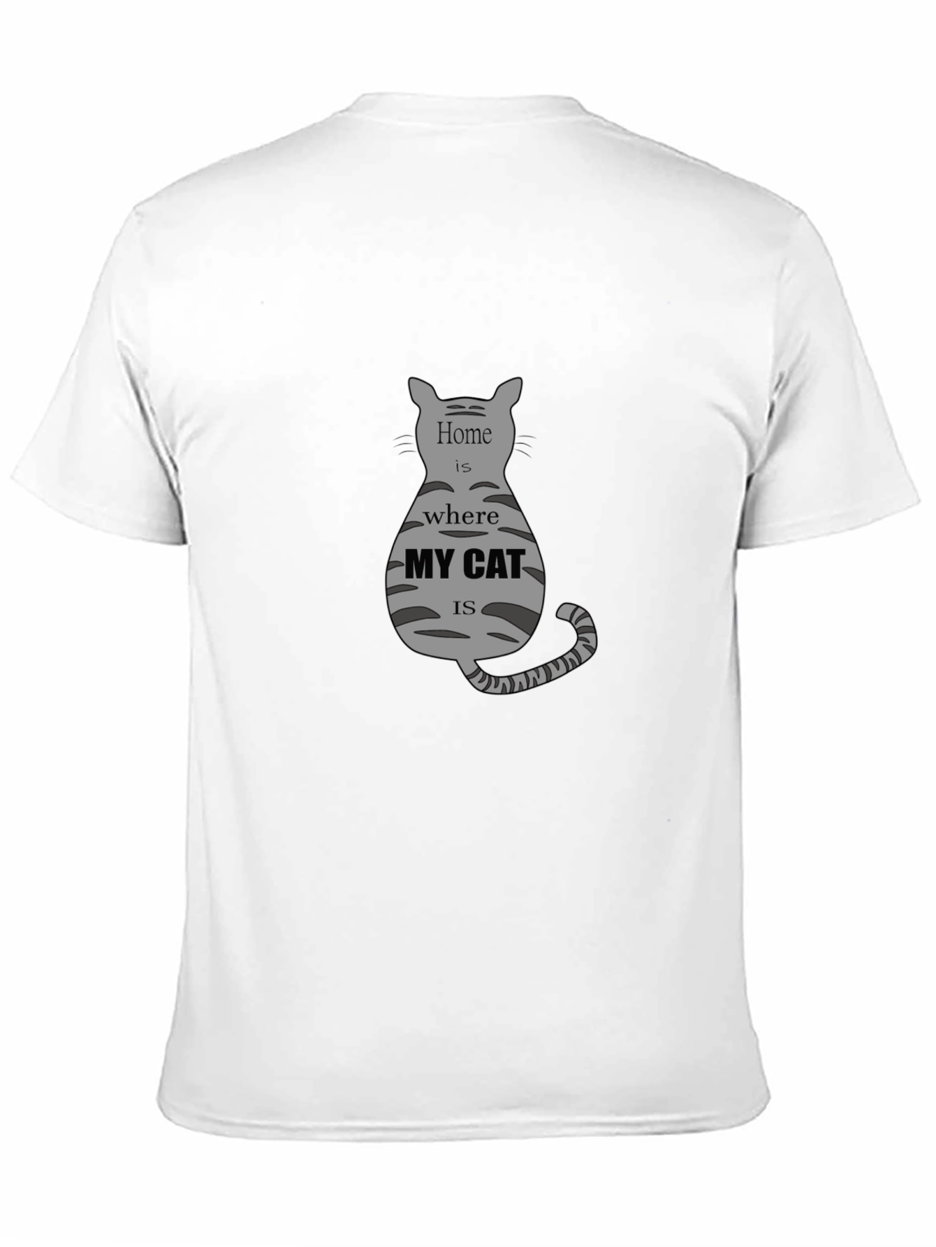 Black Home is Where My Cat Is Black T-Shirt view 11