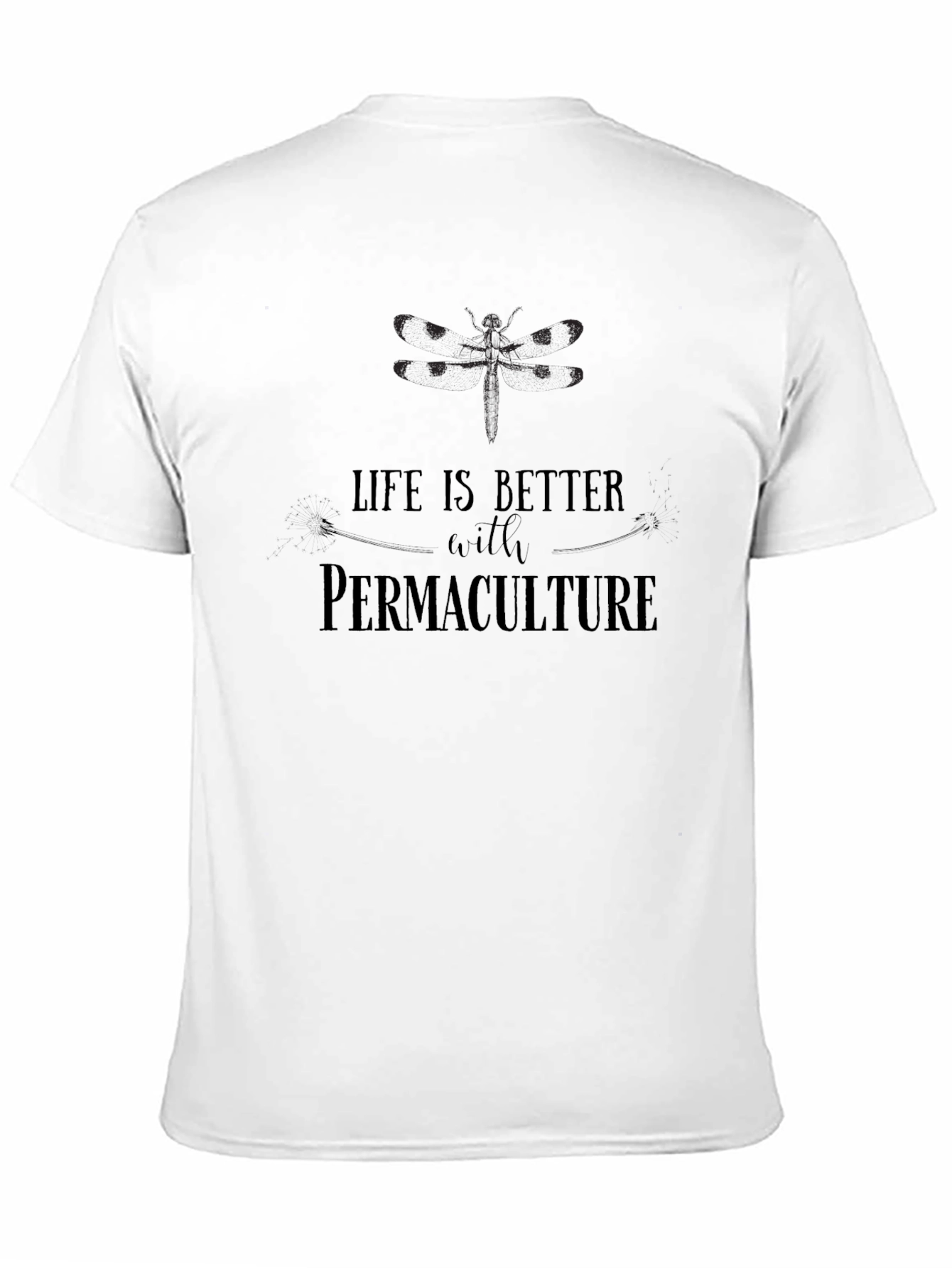 Black Permaculture Life T-Shirt - Sustainable Living Tee view 11