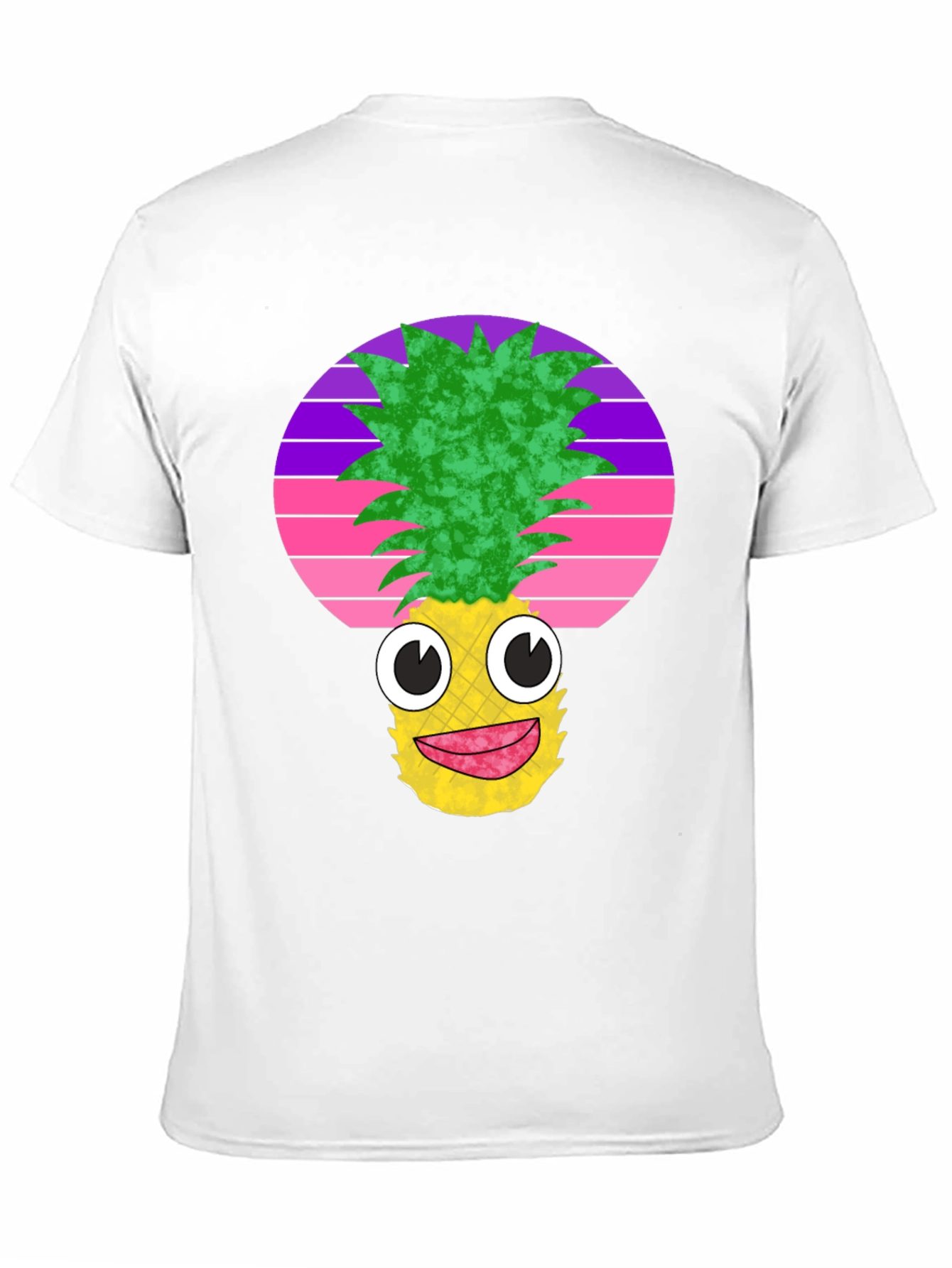 Black Funny Pineapple Face Black T-Shirt view 11