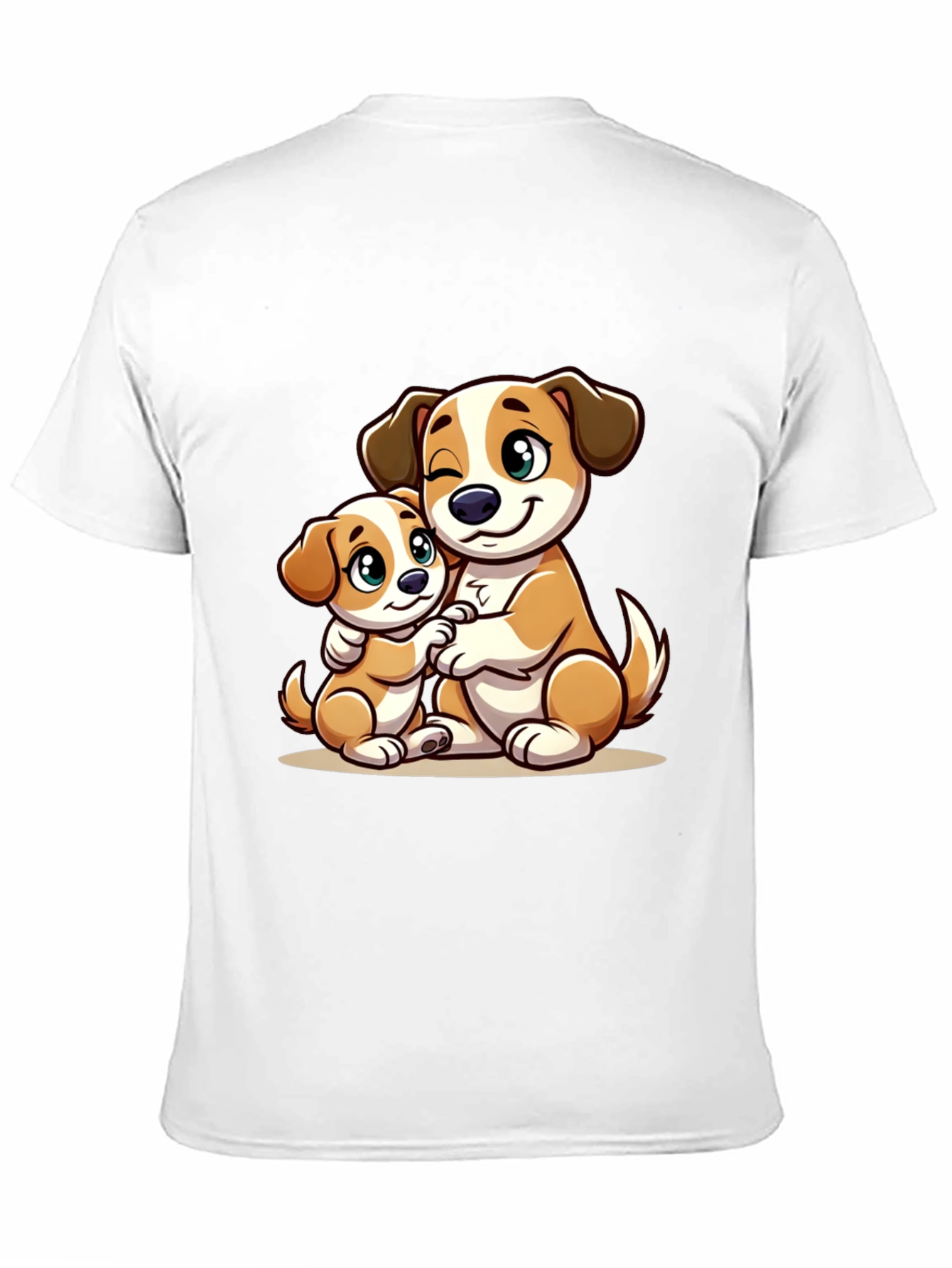 Black Cute Dog Hug T-Shirt - Black view 11