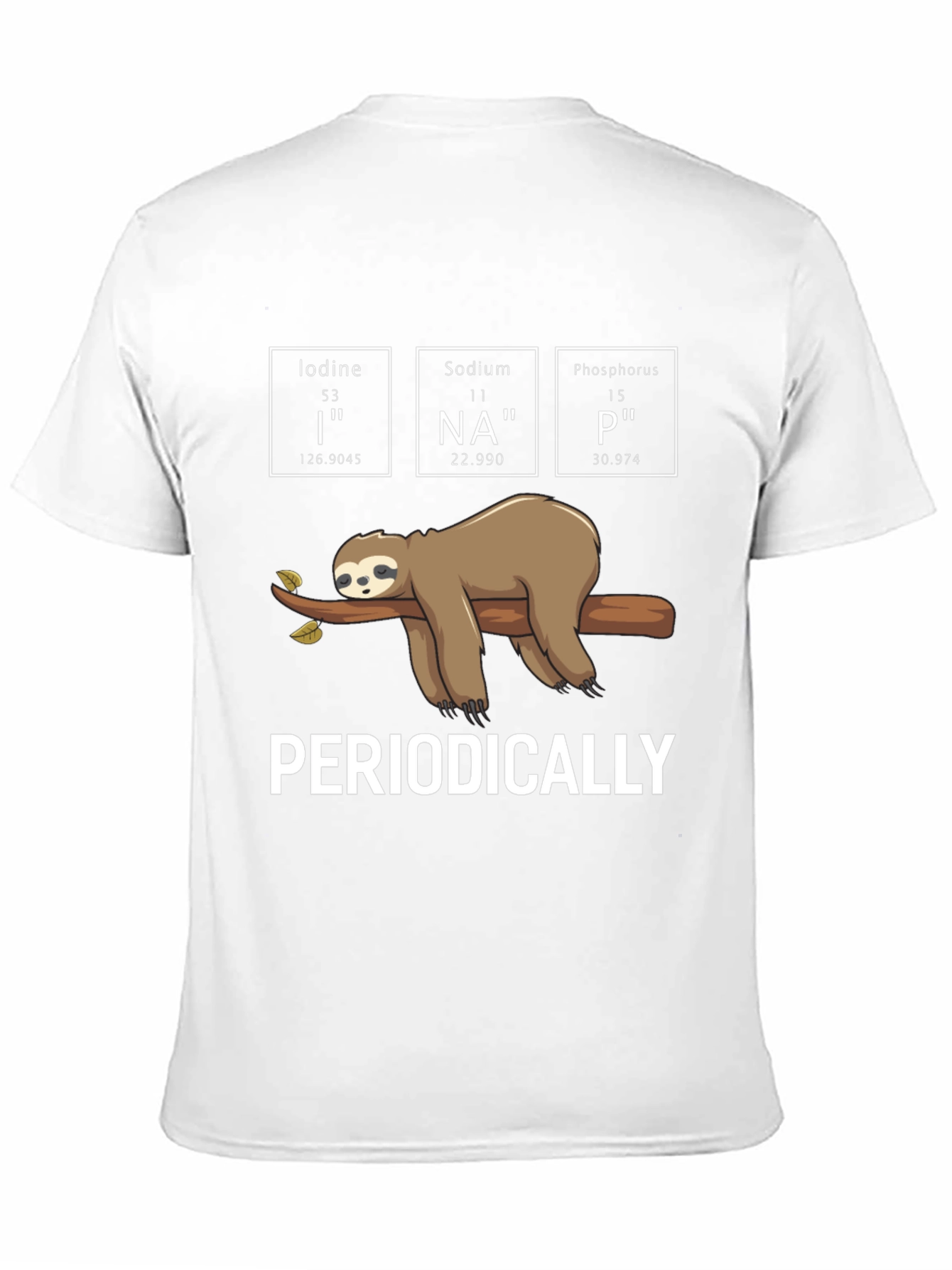 Black Periodically Sloth T-Shirt - Science Pun Tee view 11