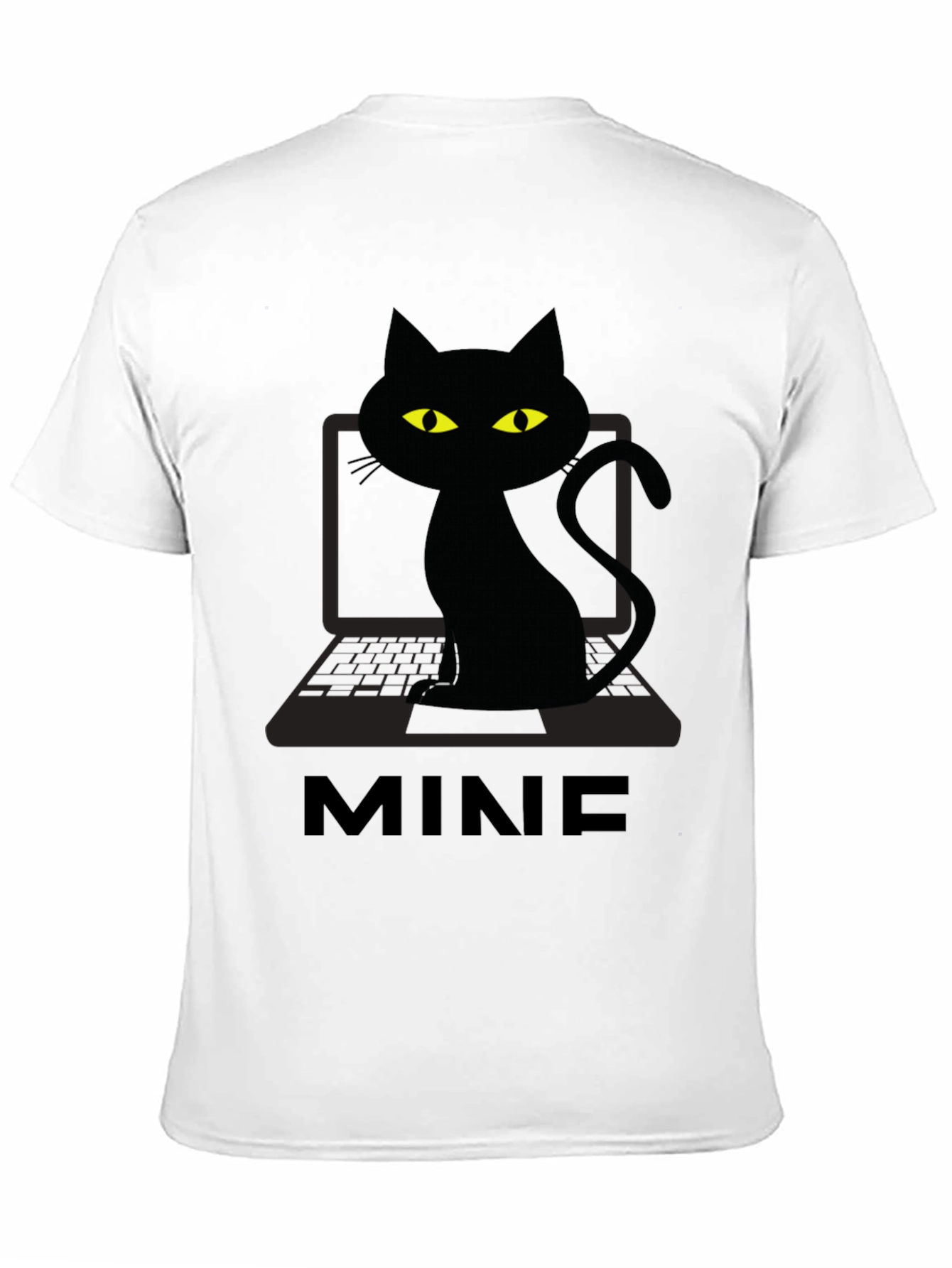 Black MINE Cat Laptop Graphic Tee - Black view 11