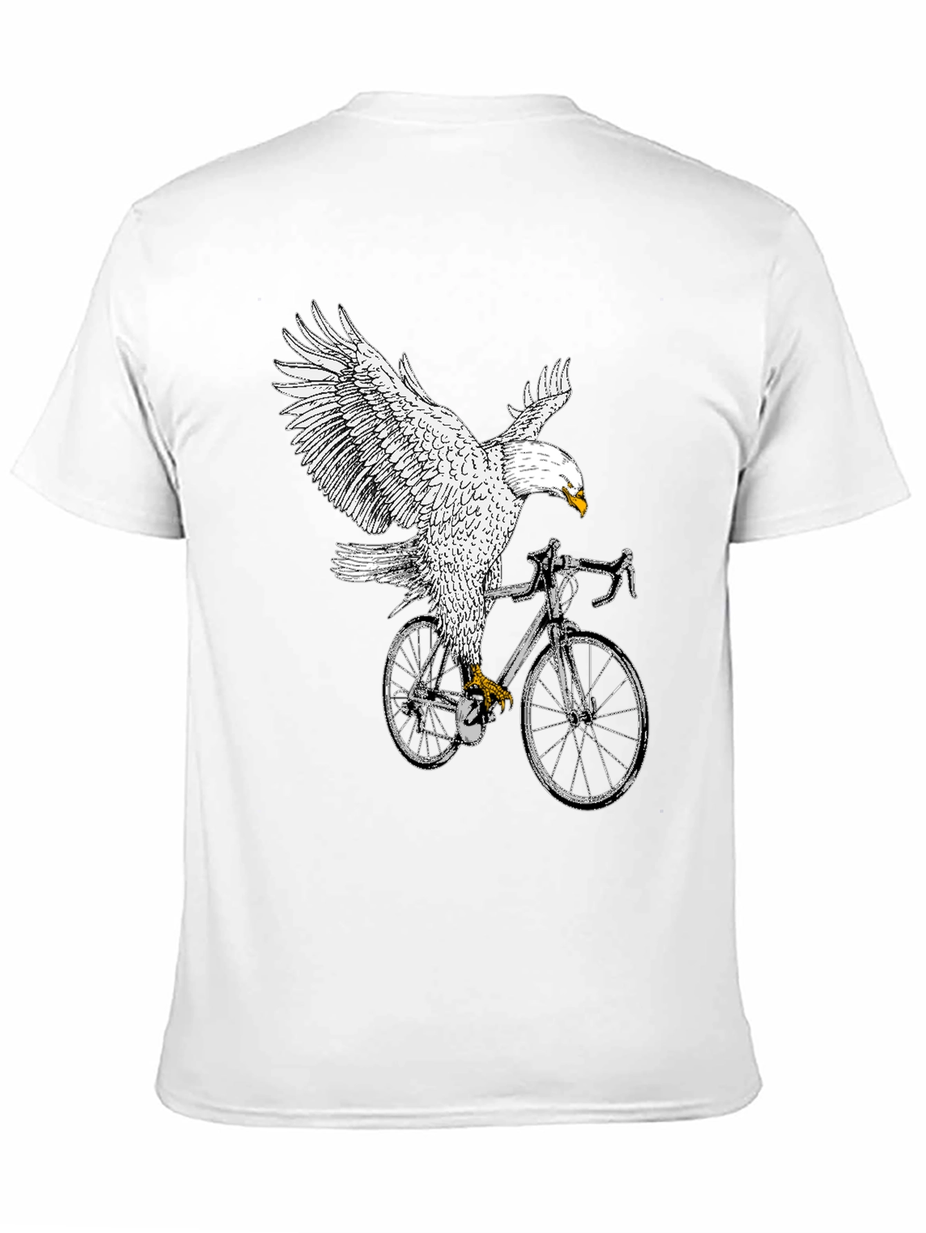 Black Eagle Riding Bike Graphic Tee - Black view 11