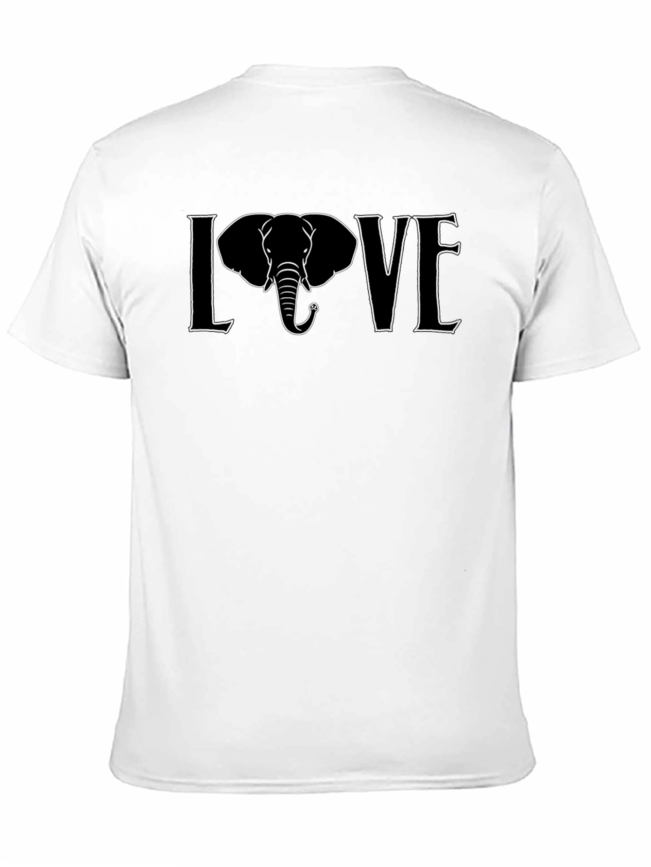 Black Elephant LOVE Graphic Tee - Unisex Black T-Shirt view 11