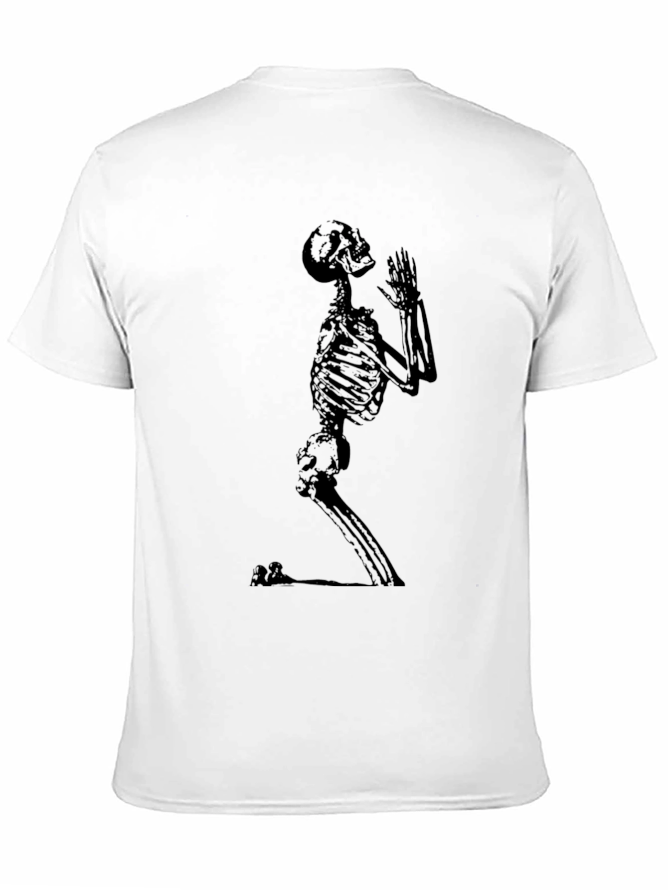 Black Praying Skeleton Graphic Tee - Black view 11