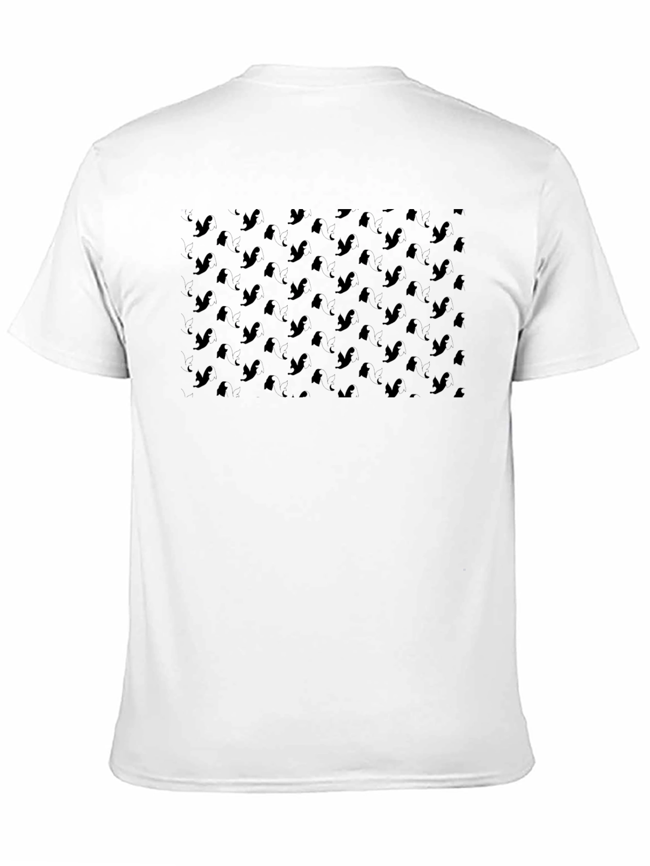 Black Men's Black Squirrel Pattern Crew Neck T-Shirt view 11