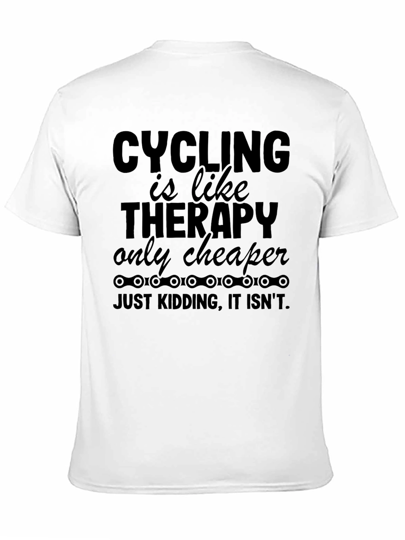 Black Cycling Therapy Funny T-Shirt - Black view 11
