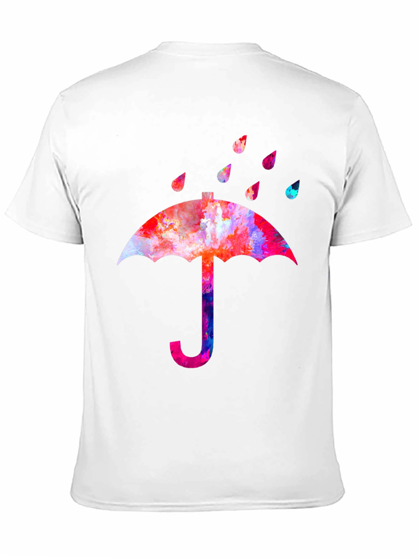 Black Colorful Umbrella Graphic T-Shirt view 11