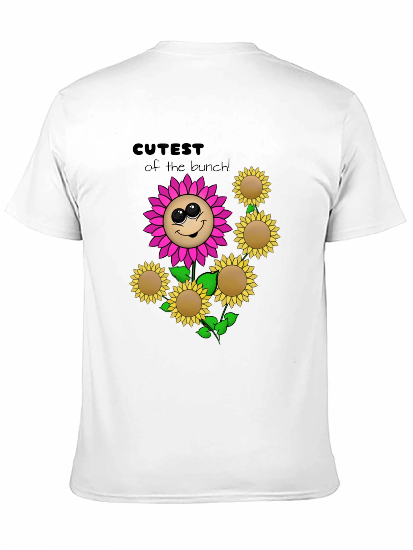 Black Cute Flower Graphic Black T-Shirt view 11