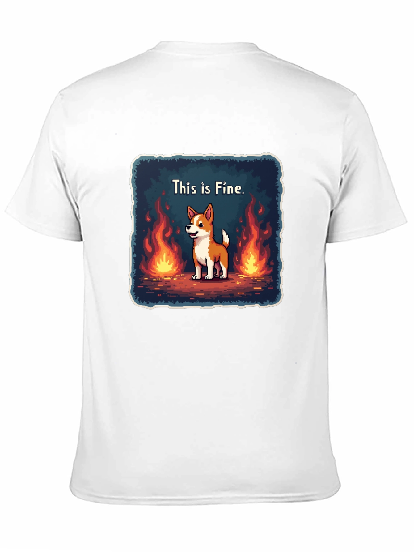 Black This Is Fine Dog Meme T-Shirt - Burning Situation Comfort Tee view 11