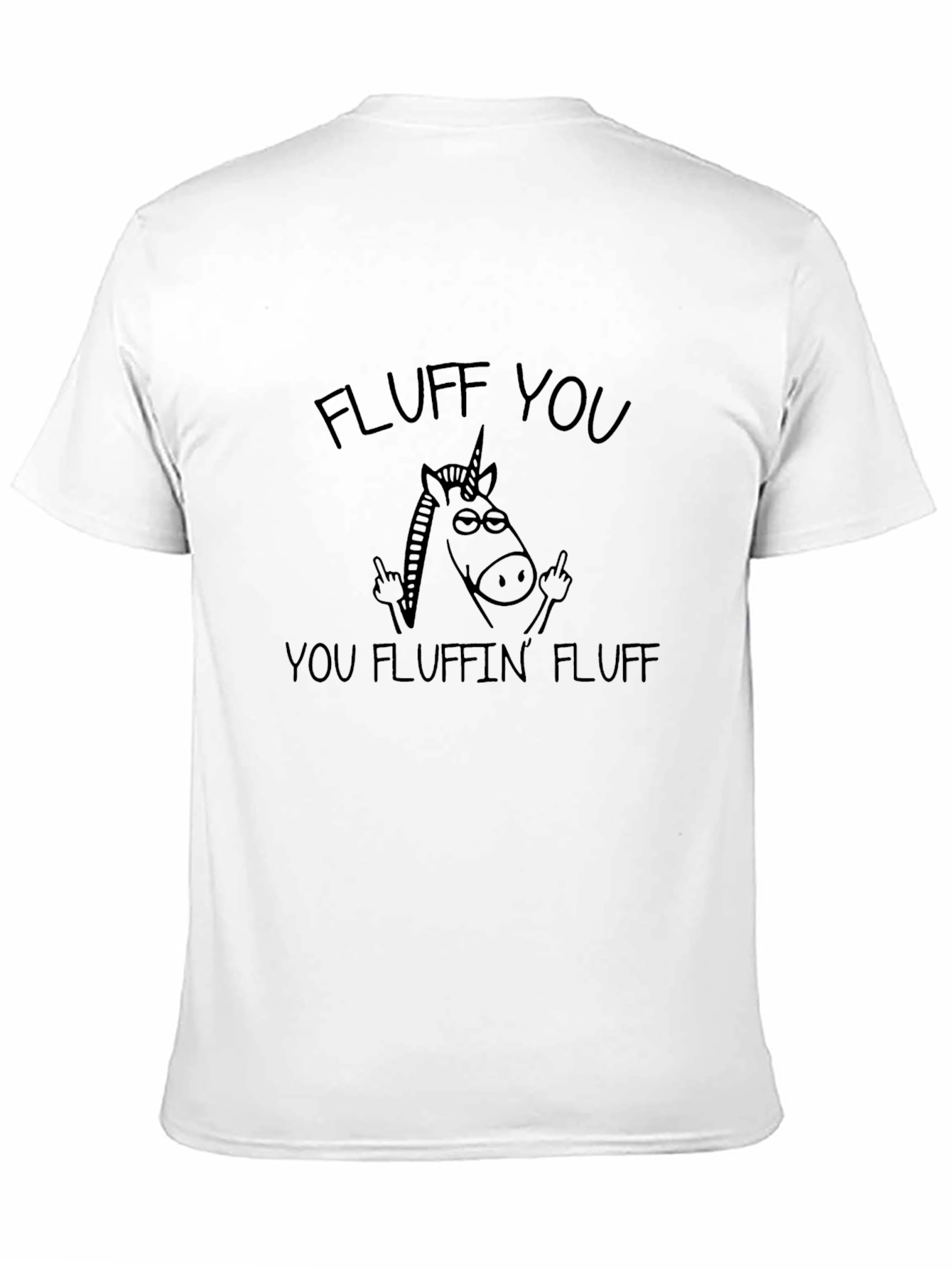 Black Funny Fluff You Unicorn Graphic T-Shirt view 11