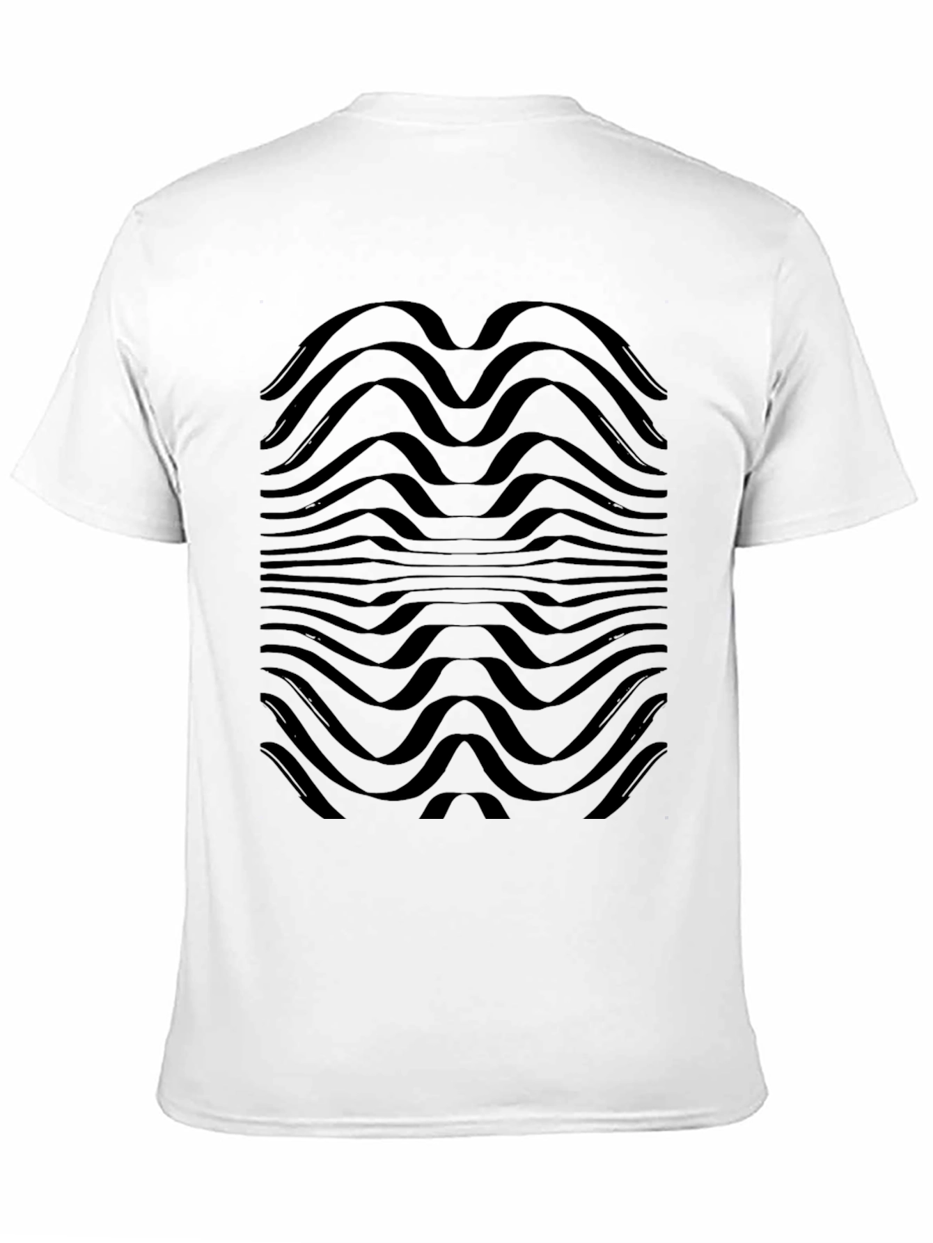 Black Abstract Wave Pattern T-Shirt - Modern Graphic Tee view 11