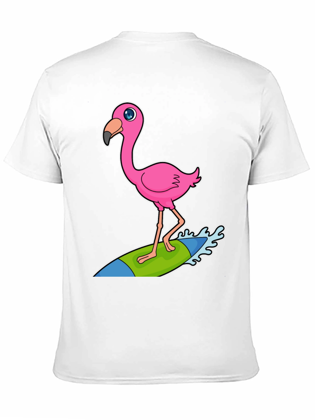 Black Surfing Flamingo Graphic Tee - Black Cotton T-Shirt view 11
