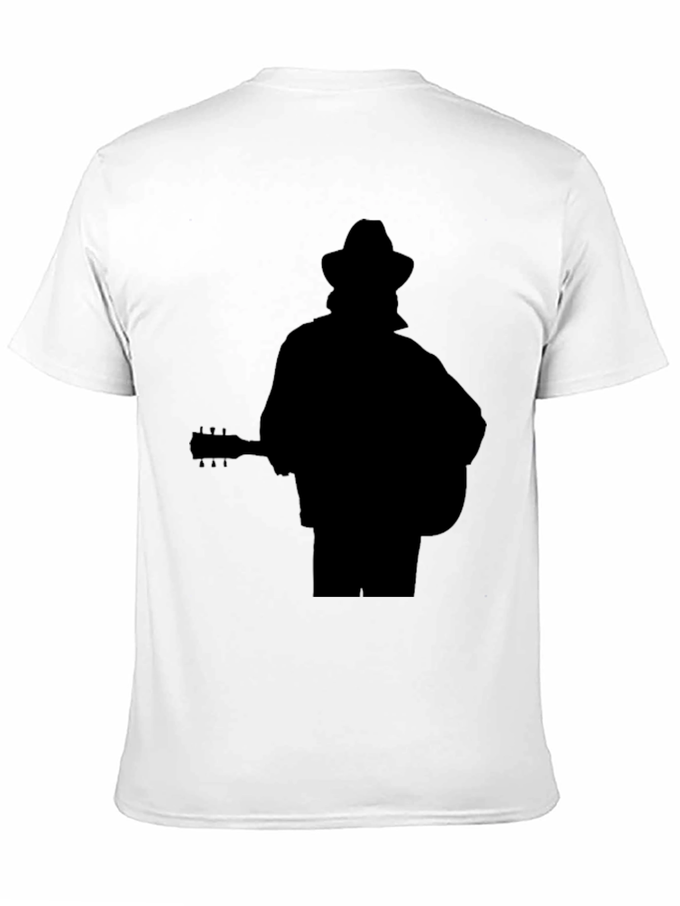 Black Musician Silhouette Graphic Tee - Black Cotton Casual Shirt view 11