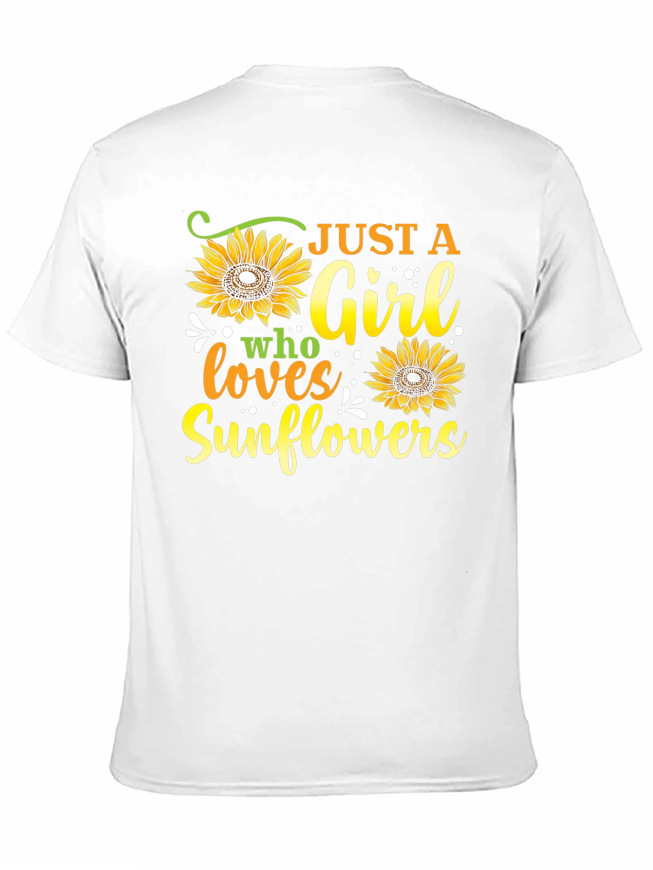 Black Just A Girl Who Loves Sunflowers Graphic Tee view 11