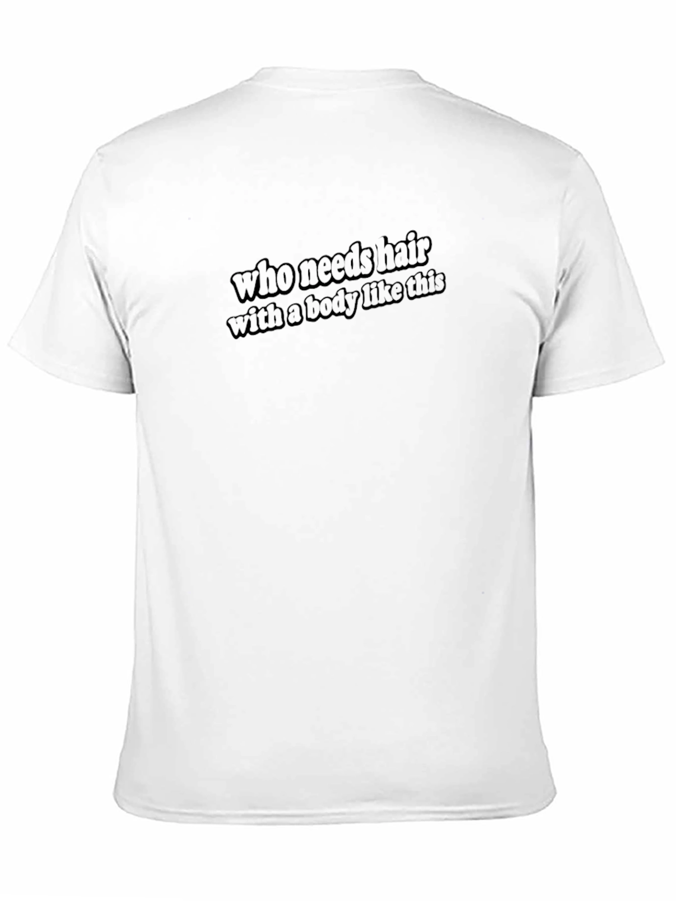 Black Who Needs Hair T-Shirt - Funny Baldness Humor Tee view 11