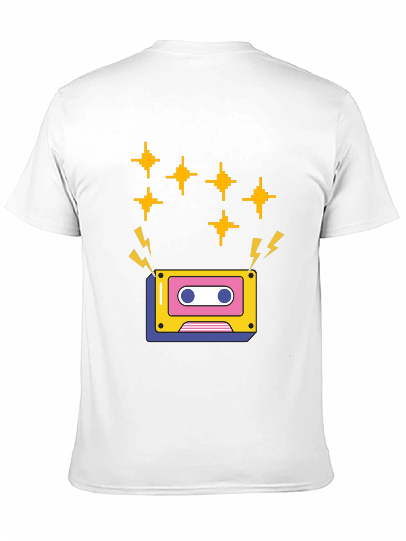 Black Retro Cassette Tape Graphic Tee - Black Short Sleeve Shirt view 11