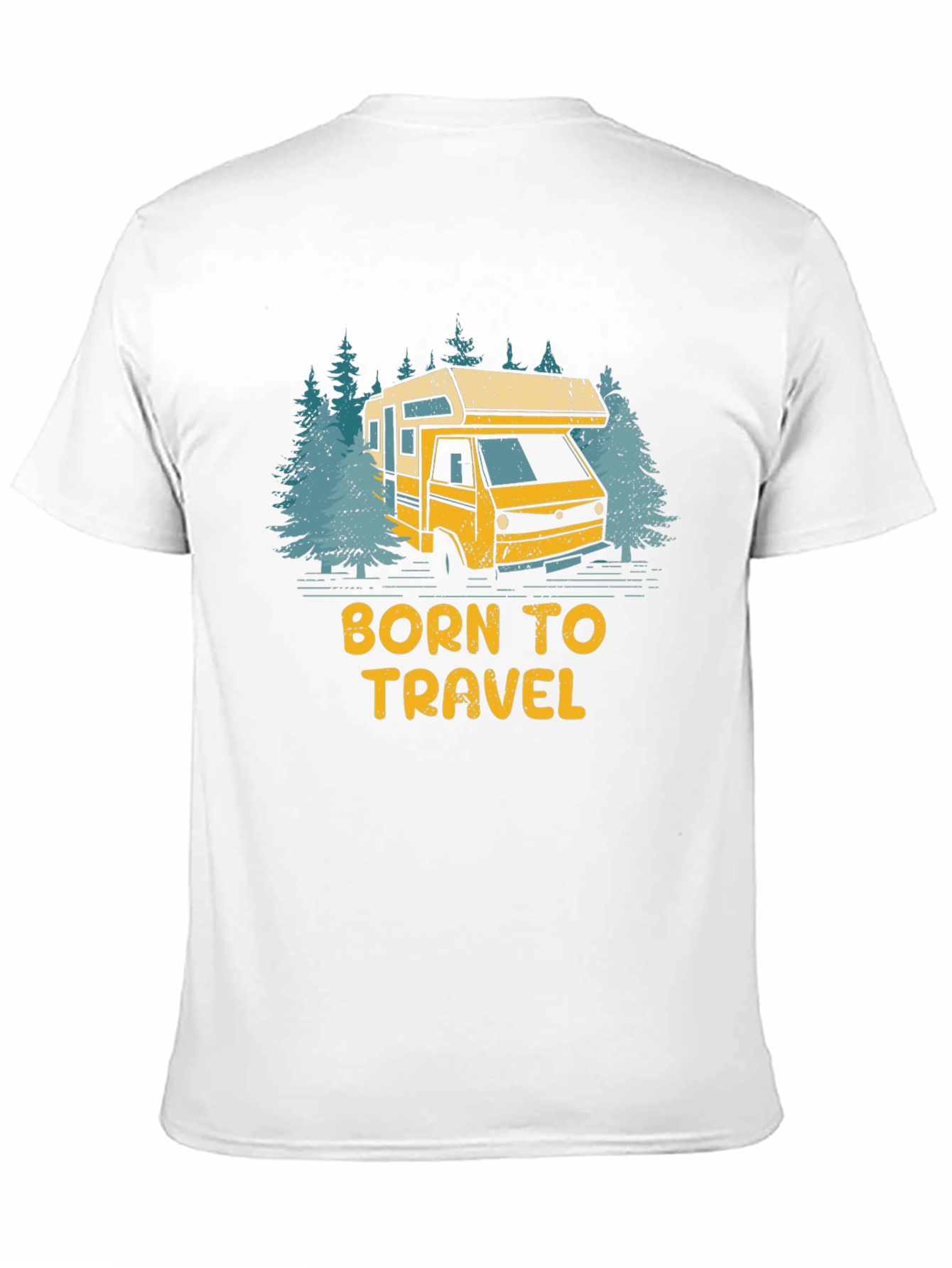 Black Born to Travel RV Camping T-Shirt view 11