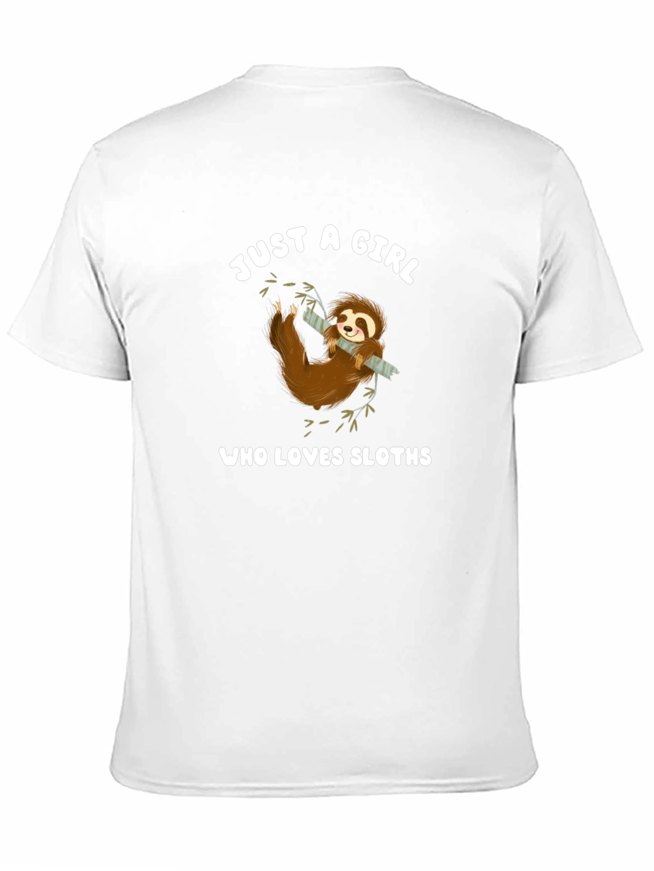 Black Just a Girl Who Loves Sloths T-Shirt view 11