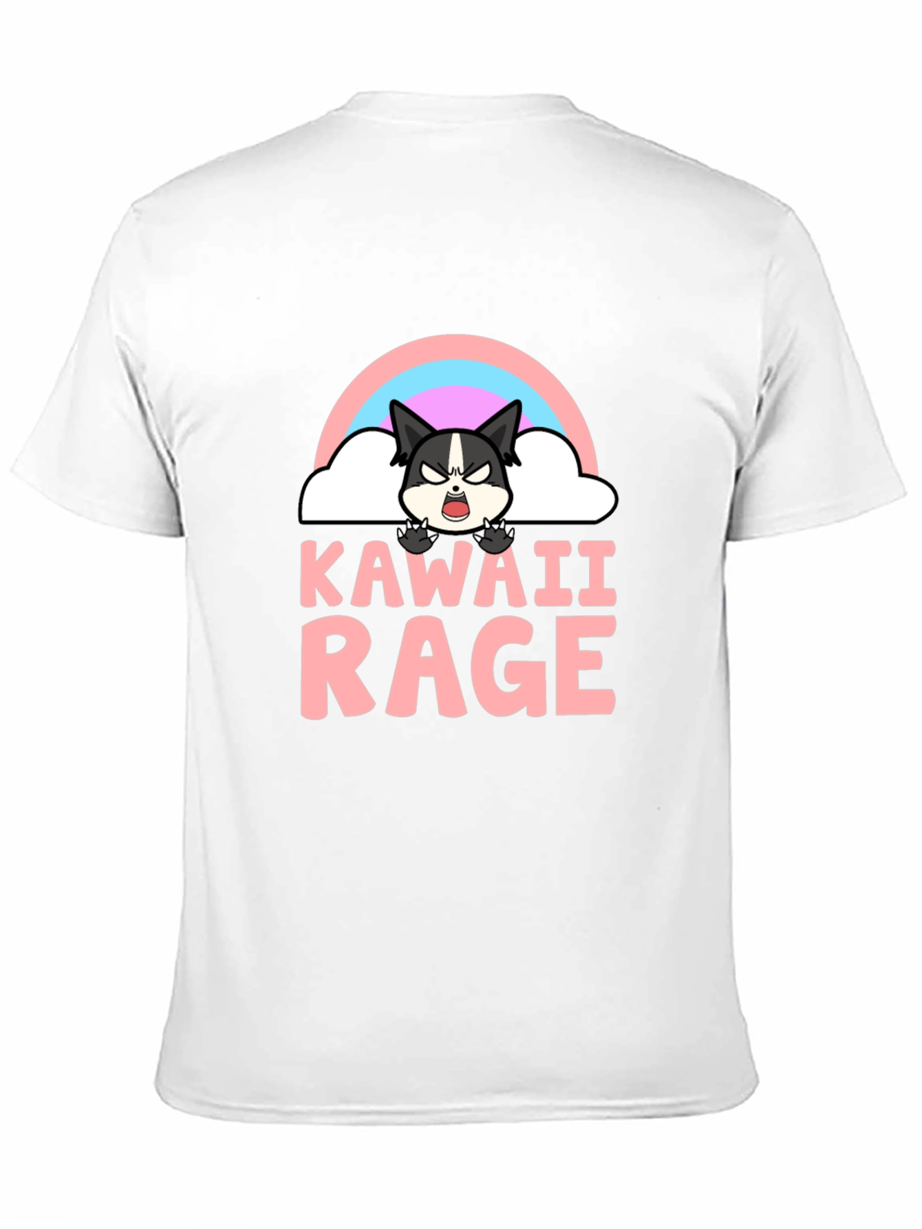 Black Kawaii Rage Black T-Shirt - Angry Cute Cartoon view 11