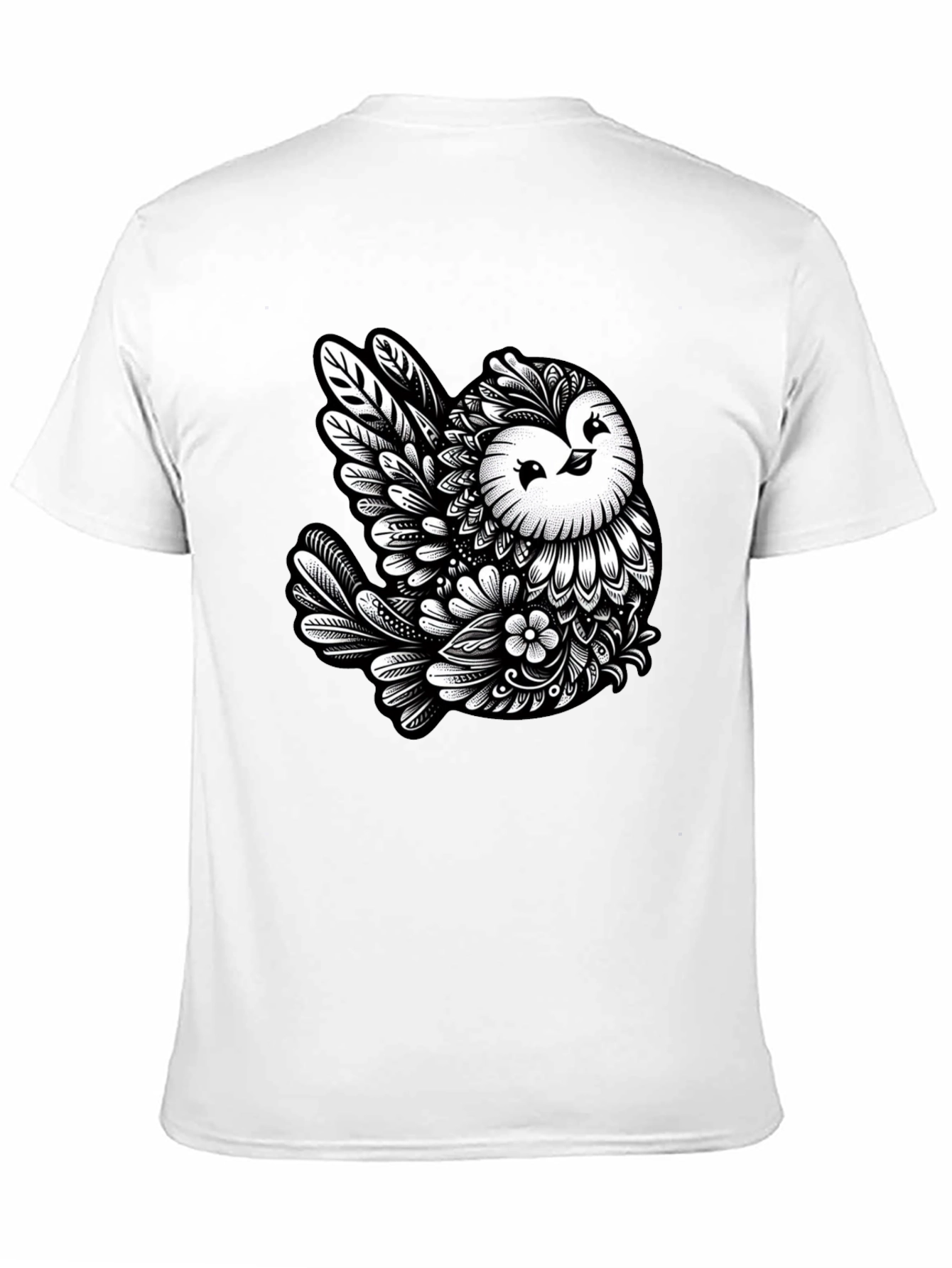 Black Owl Art Black T-Shirt - Unique Graphic Tee view 11