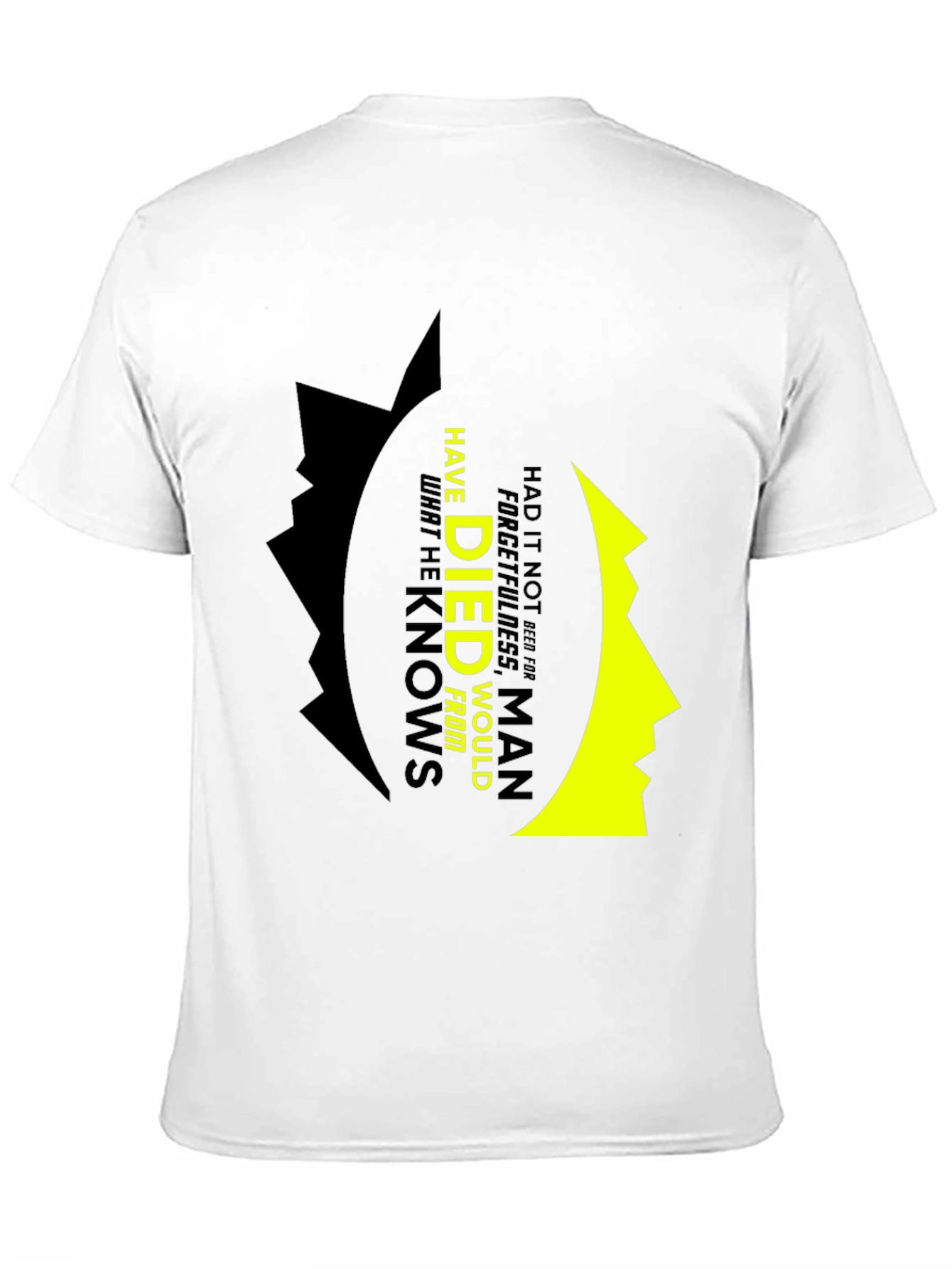 Black Philosophical T-Shirt: Forgetfulness Quote view 11