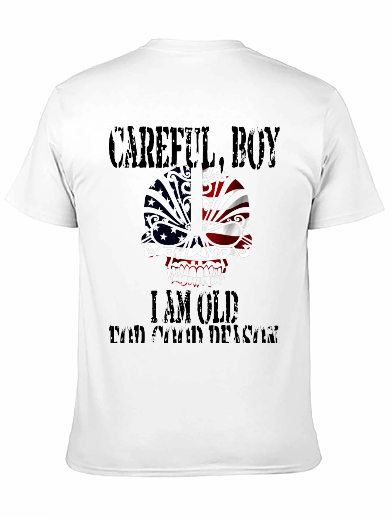 Black Careful Boy I am Old T-Shirt view 11