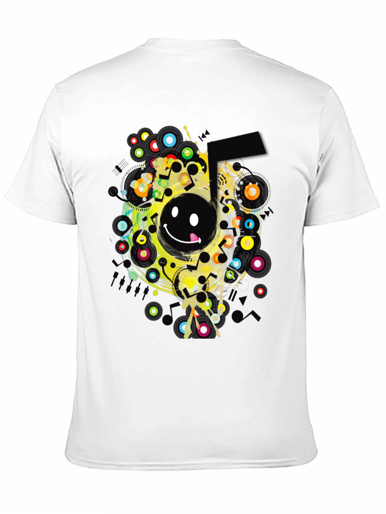 Black Smiley Face Graphic Print Black T-Shirt view 11