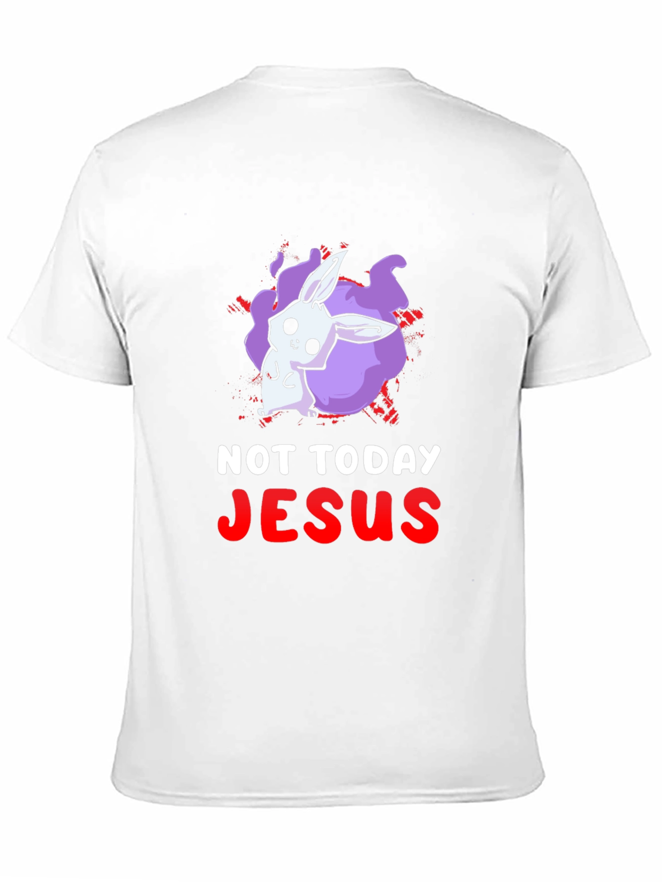 Black Not Today Jesus Bunny Graphic T-Shirt view 11