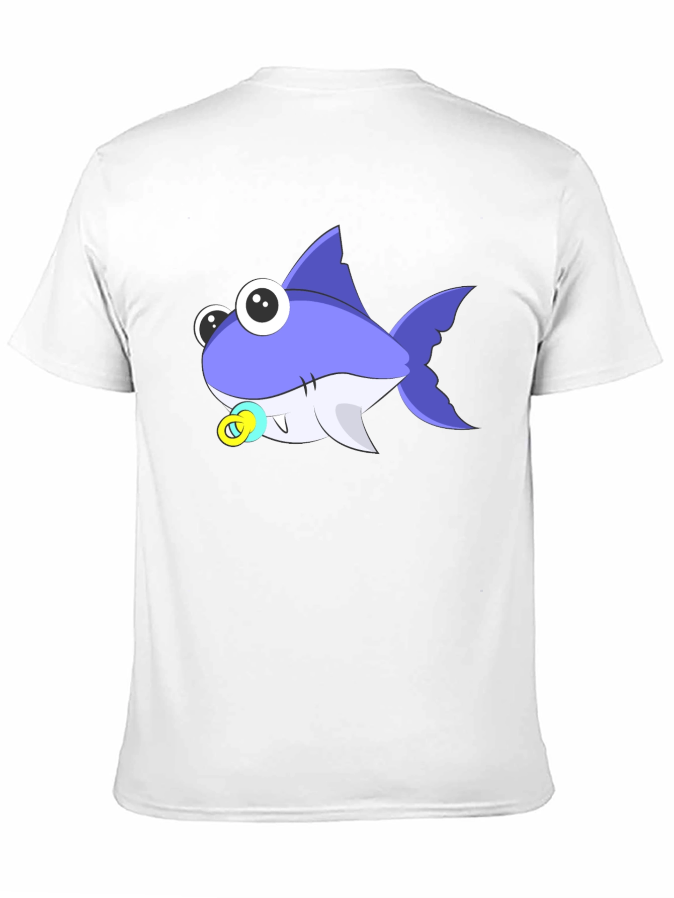 Black Cartoon Shark T-Shirt: Cute Baby Shark Design view 11