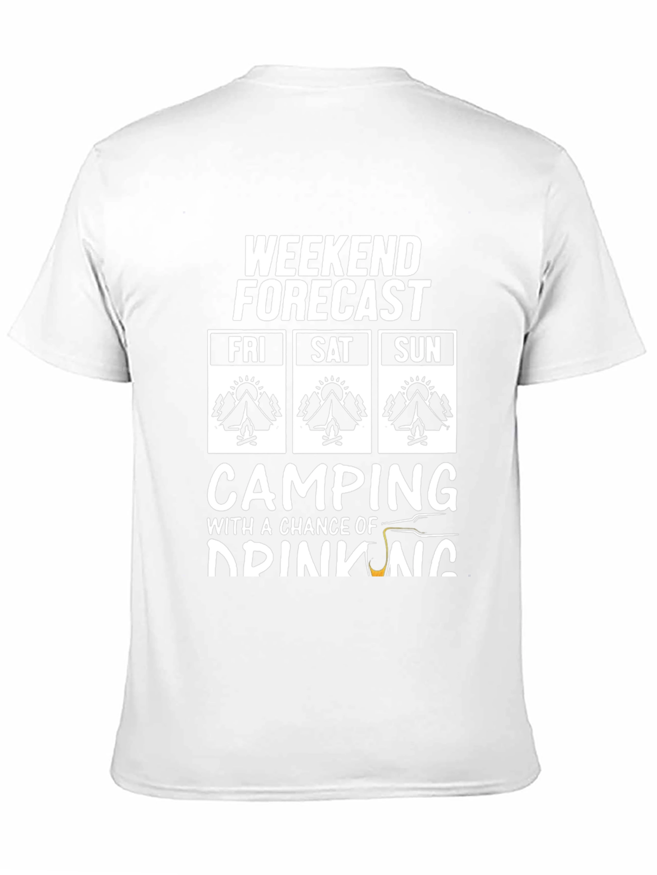 Black Camping & Drinking Weekend Forecast Graphic Tee view 11